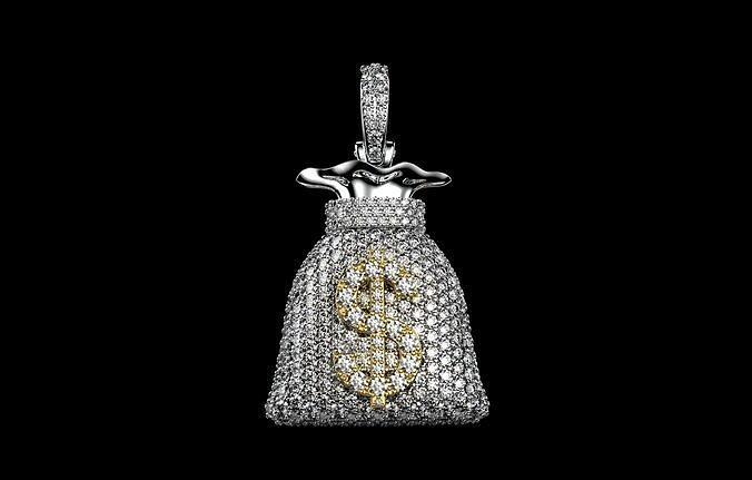 Pendant Money Bag Number 45 3D print model