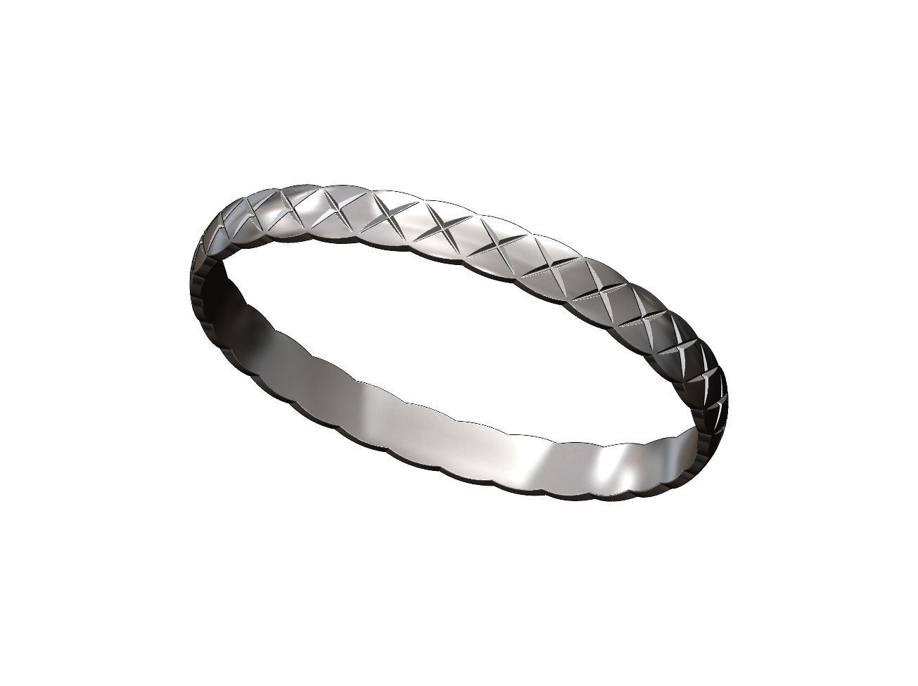 Fashion brand cross stitch engraving bangle bracelet 3D print model_7