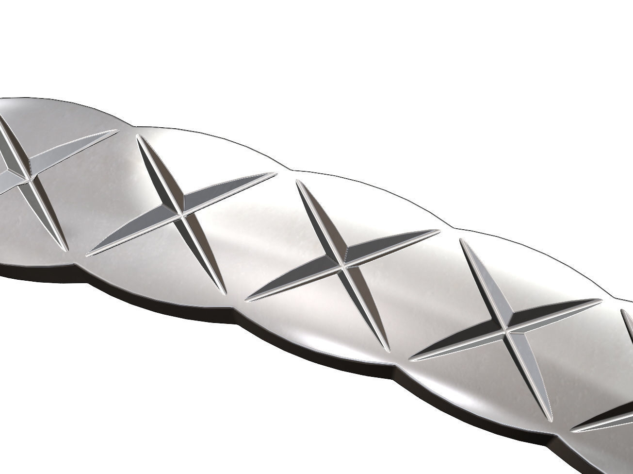 Fashion brand cross stitch engraving bangle bracelet 3D print model_10