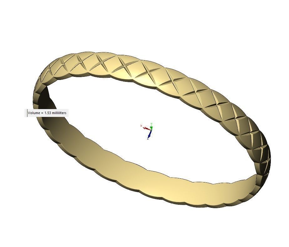 Fashion brand cross stitch engraving bangle bracelet 3D print model_14