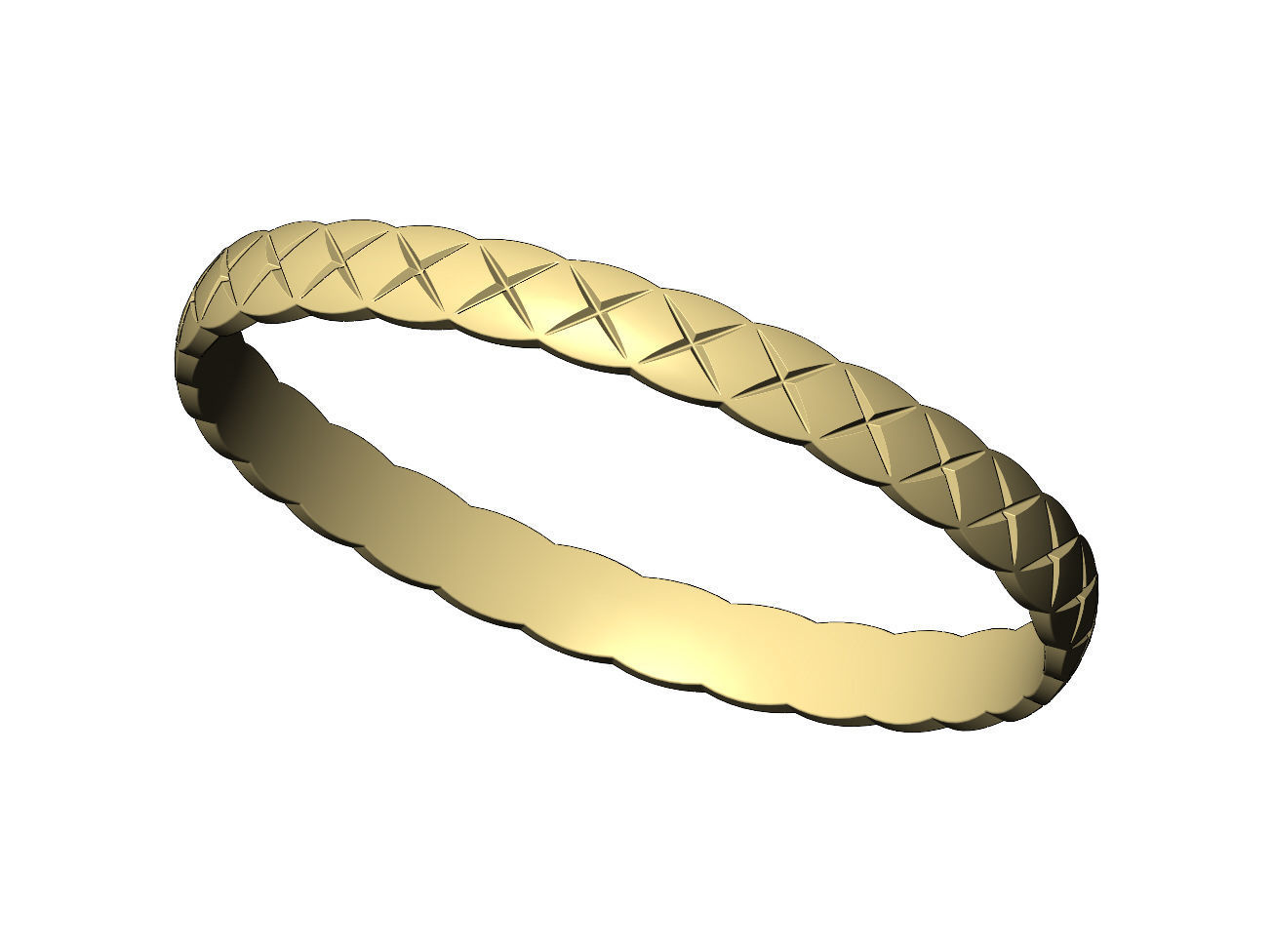 Fashion brand cross stitch engraving bangle bracelet 3D print model_4