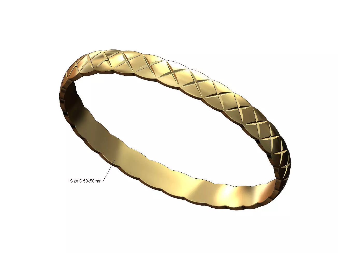 Fashion brand cross stitch engraving bangle bracelet 3D print model_0