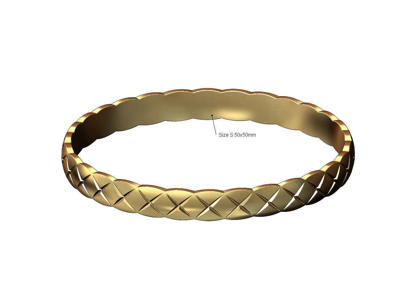 Fashion brand cross stitch engraving bangle bracelet 3D print model_1