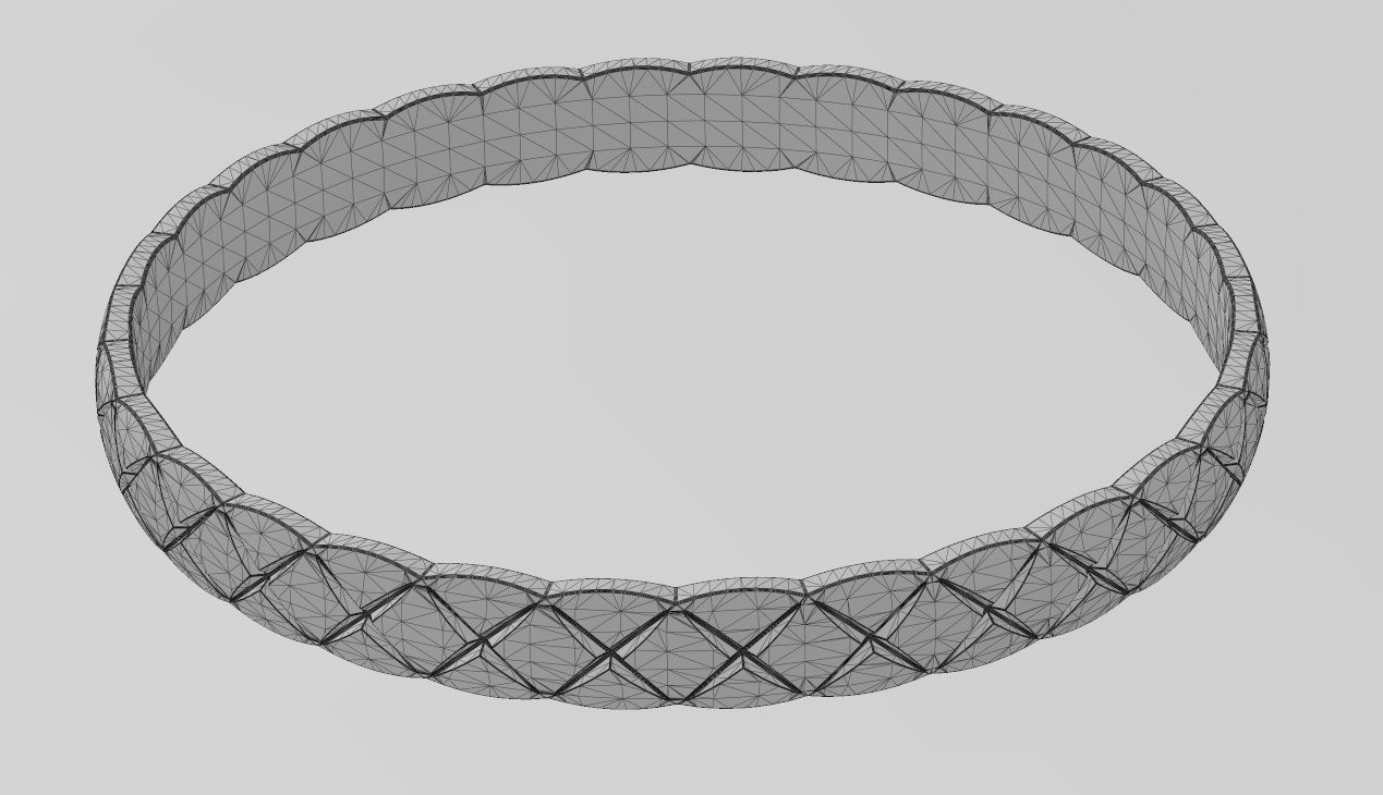 Fashion brand cross stitch engraving bangle bracelet 3D print model_12