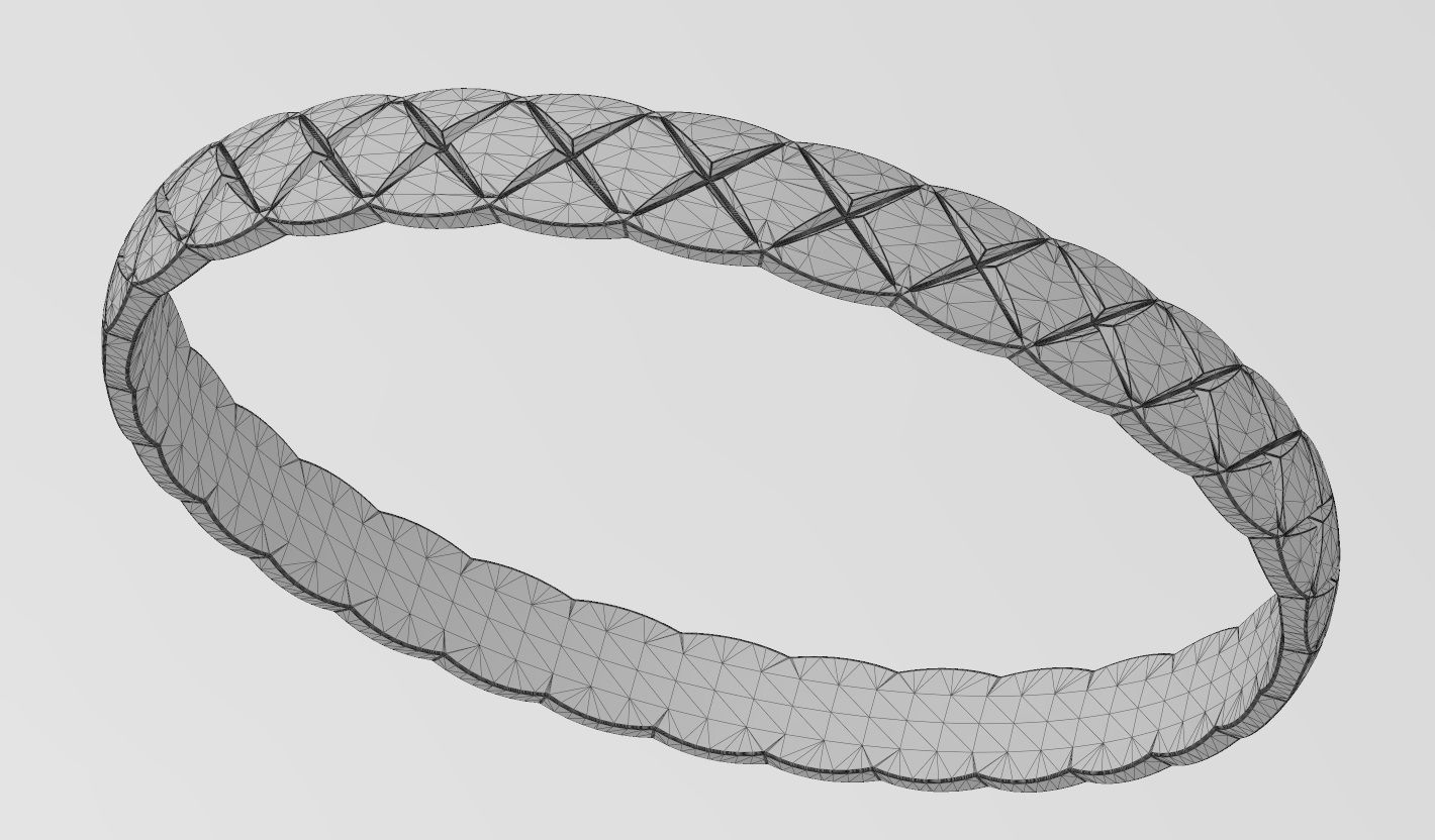 Fashion brand cross stitch engraving bangle bracelet 3D print model_13