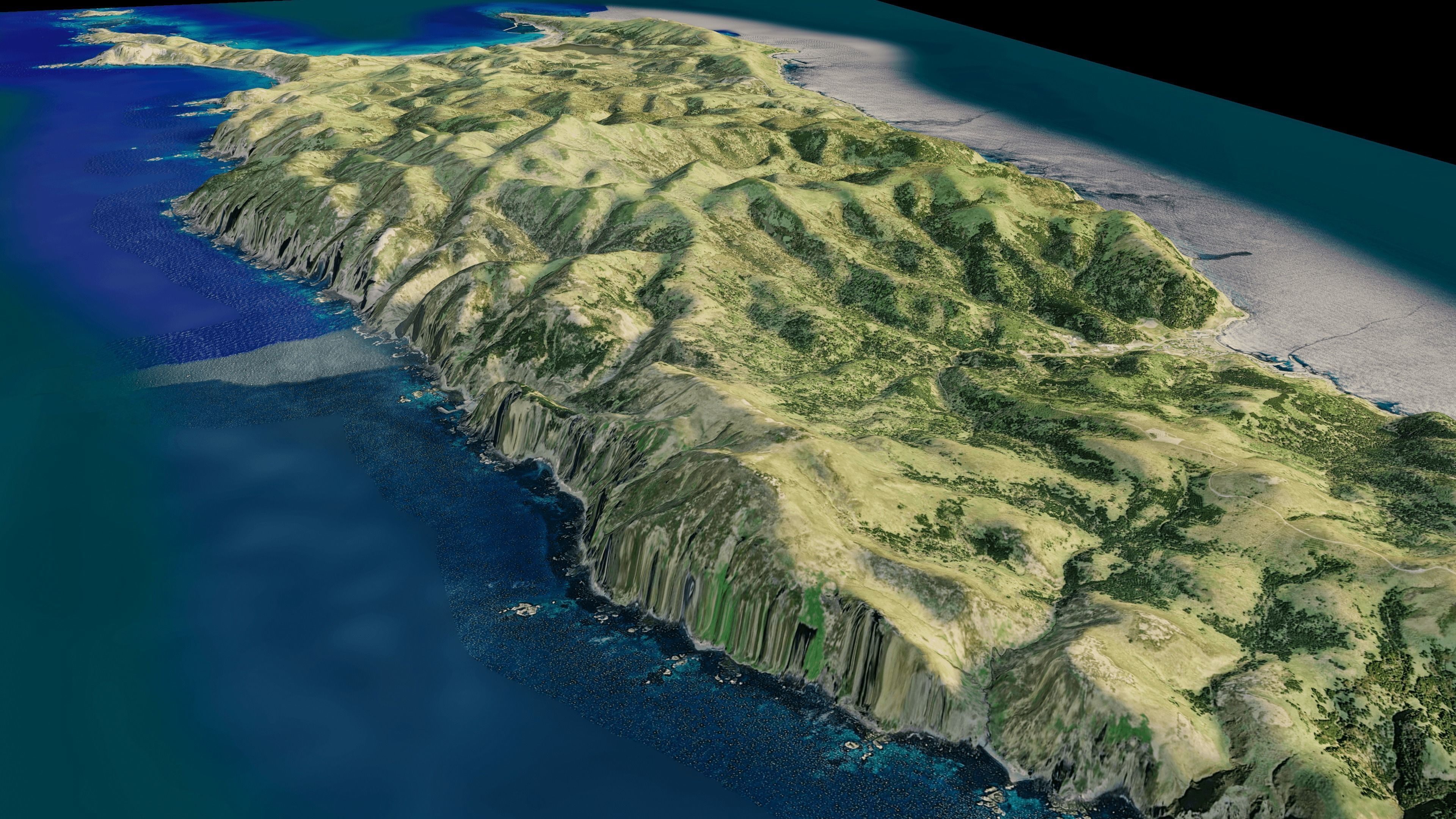 Rebun Island 3d model terrain Low-poly 3D model_7