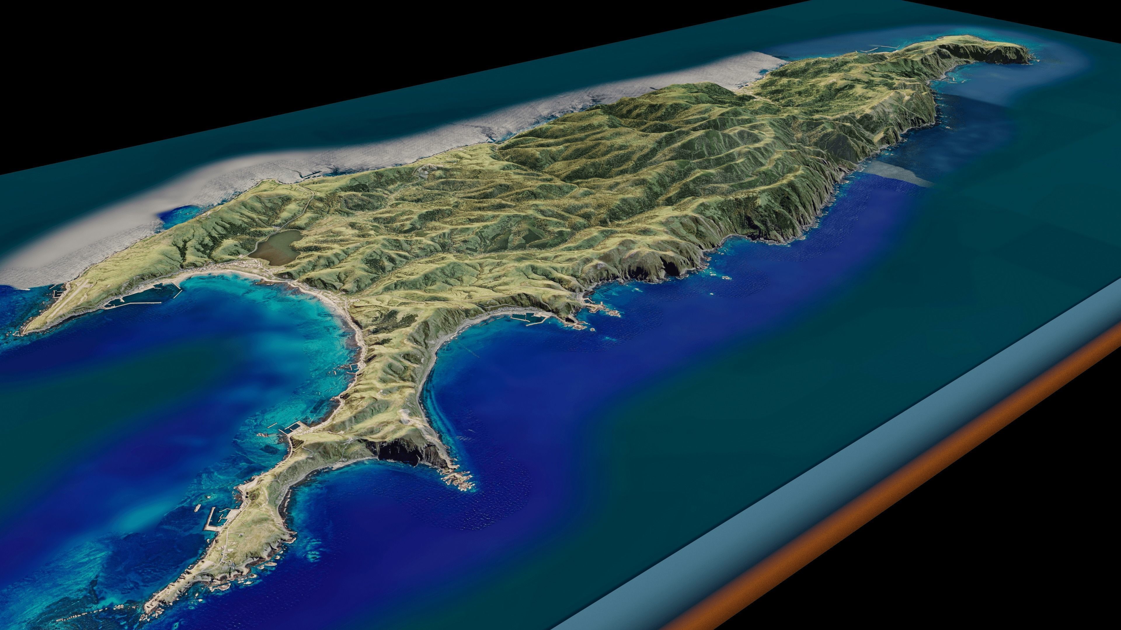 Rebun Island 3d model terrain Low-poly 3D model_1