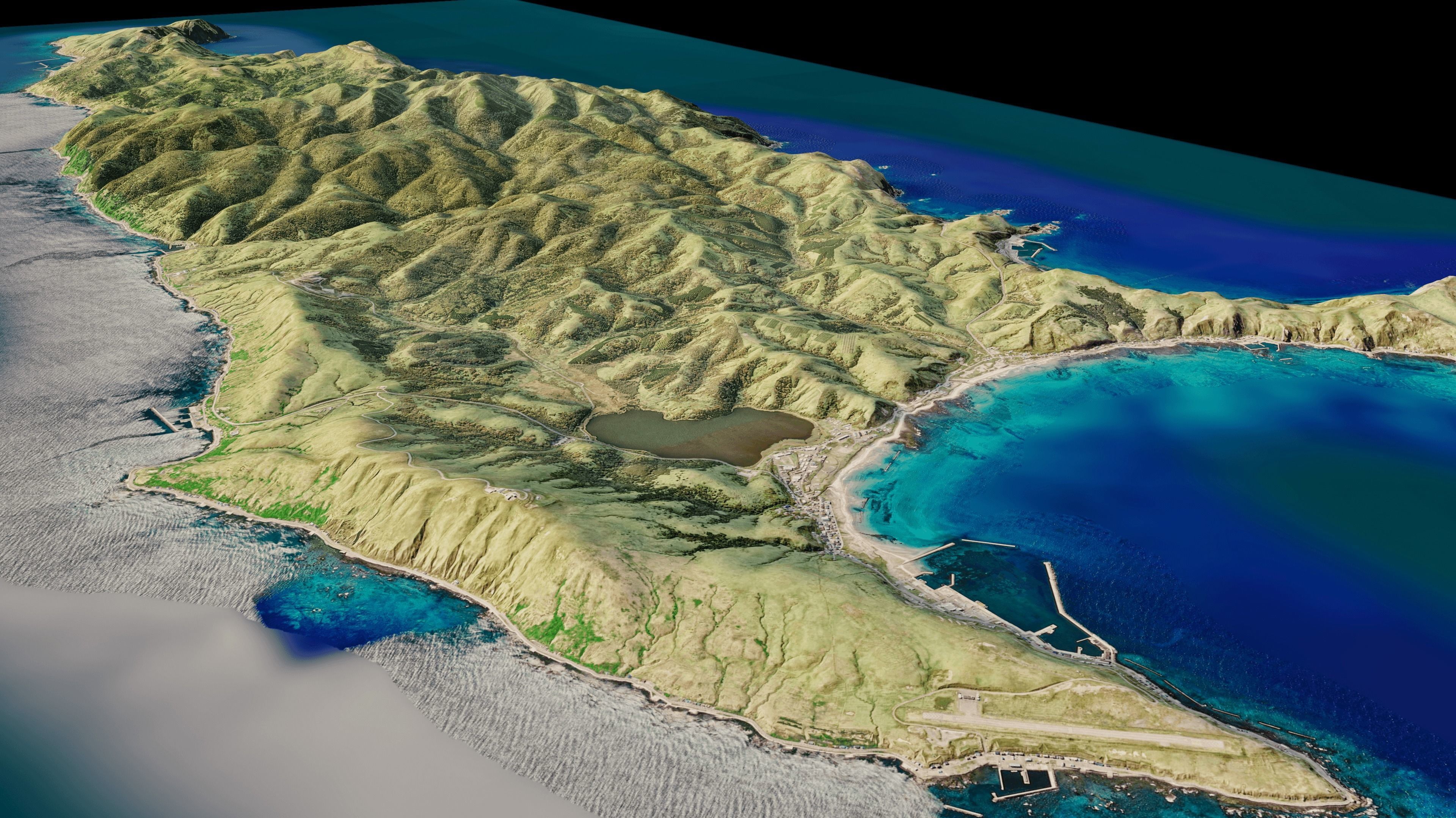 Rebun Island 3d model terrain Low-poly 3D model_8