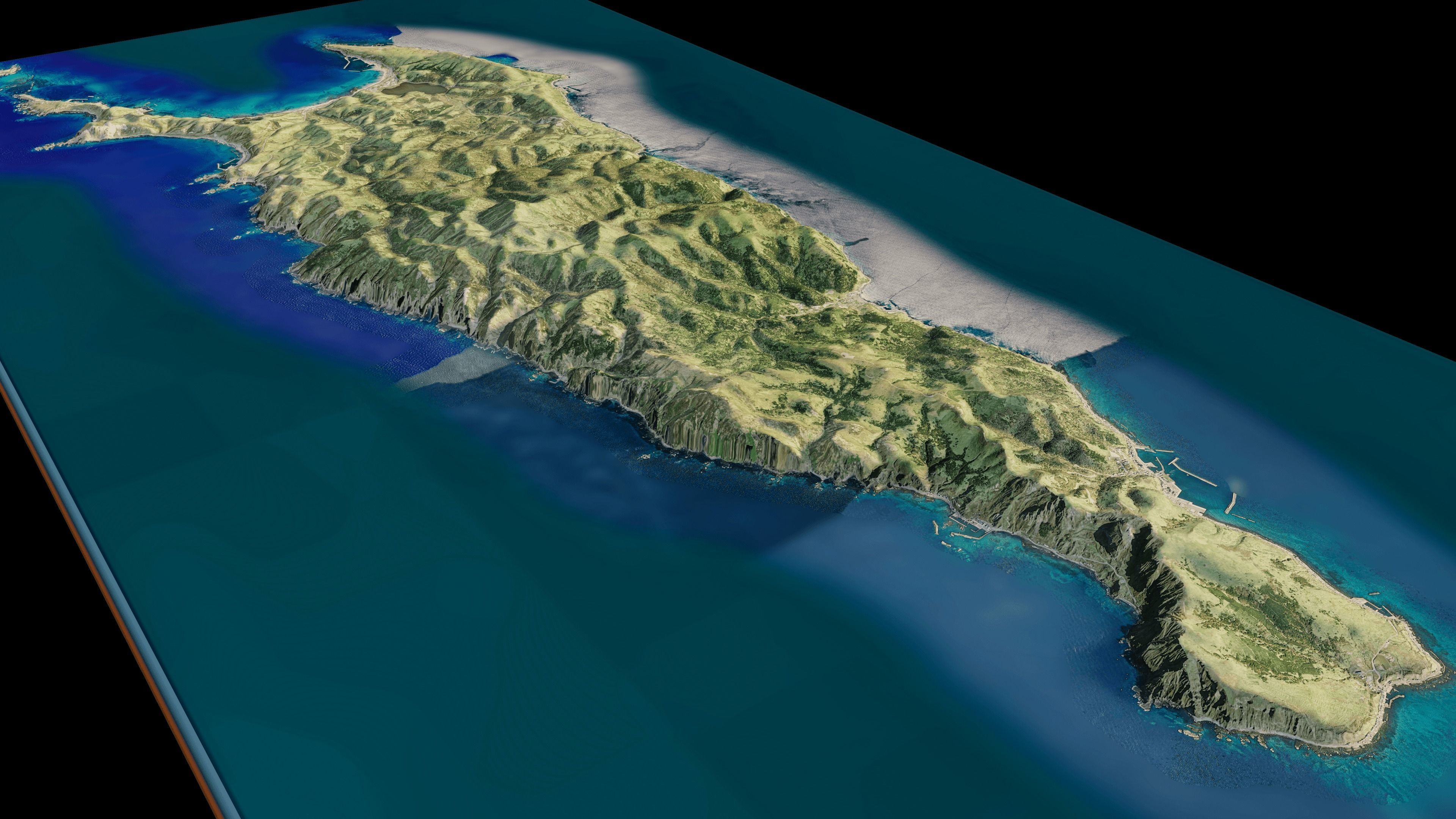 Rebun Island 3d model terrain Low-poly 3D model_5