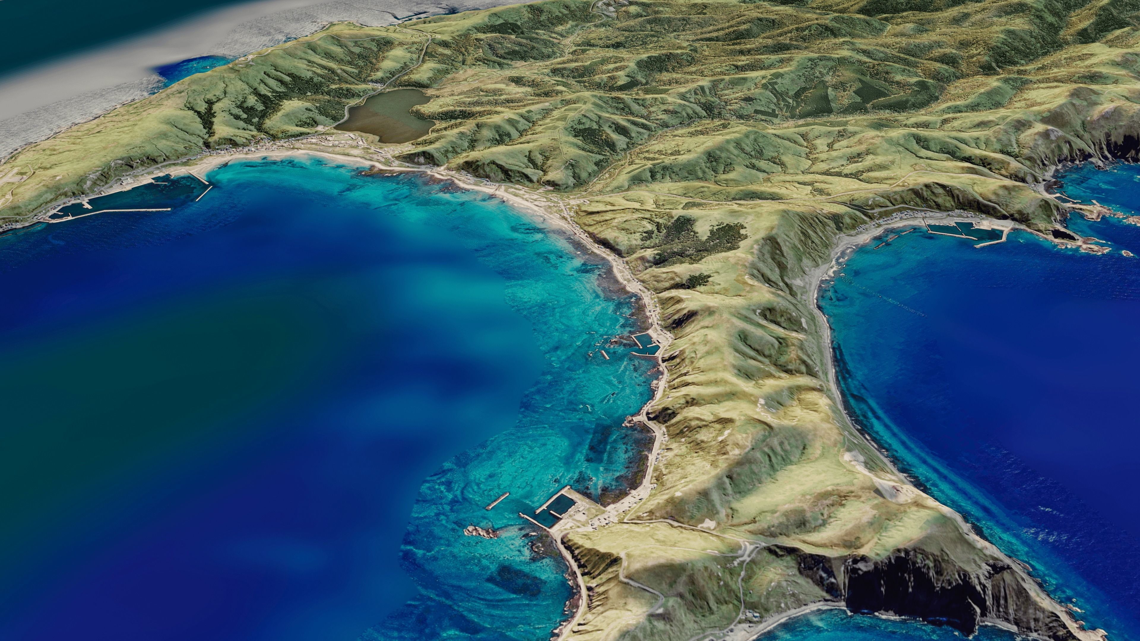 Rebun Island 3d model terrain Low-poly 3D model_2