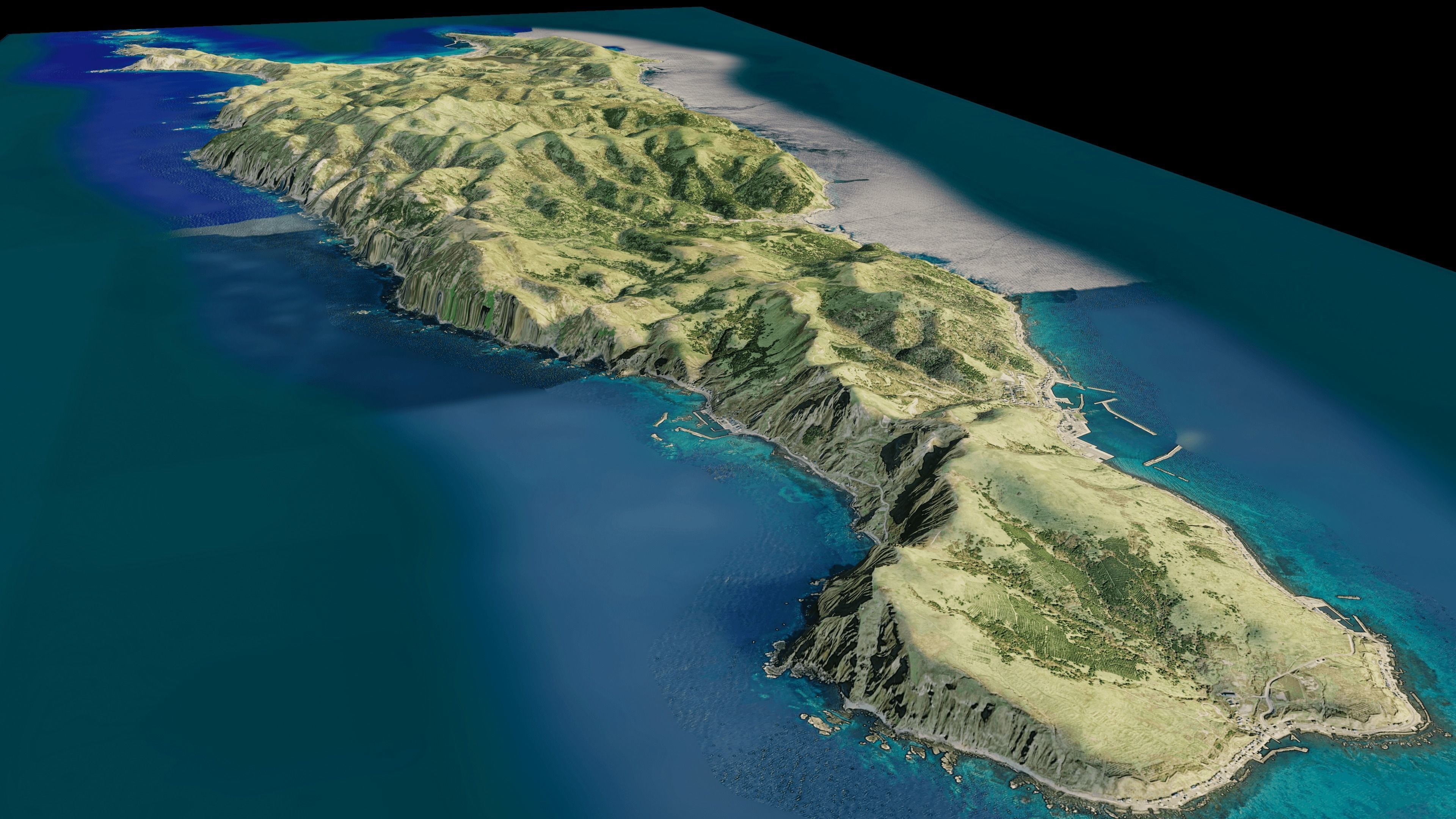 Rebun Island 3d model terrain Low-poly 3D model_3