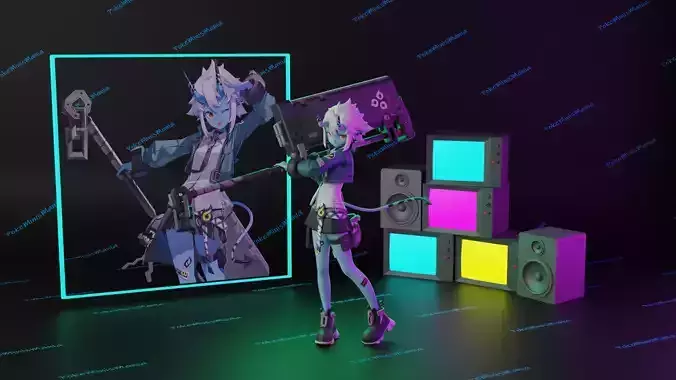 Soukaku Zenless Zone Zero 1 6 3D print model Presupported