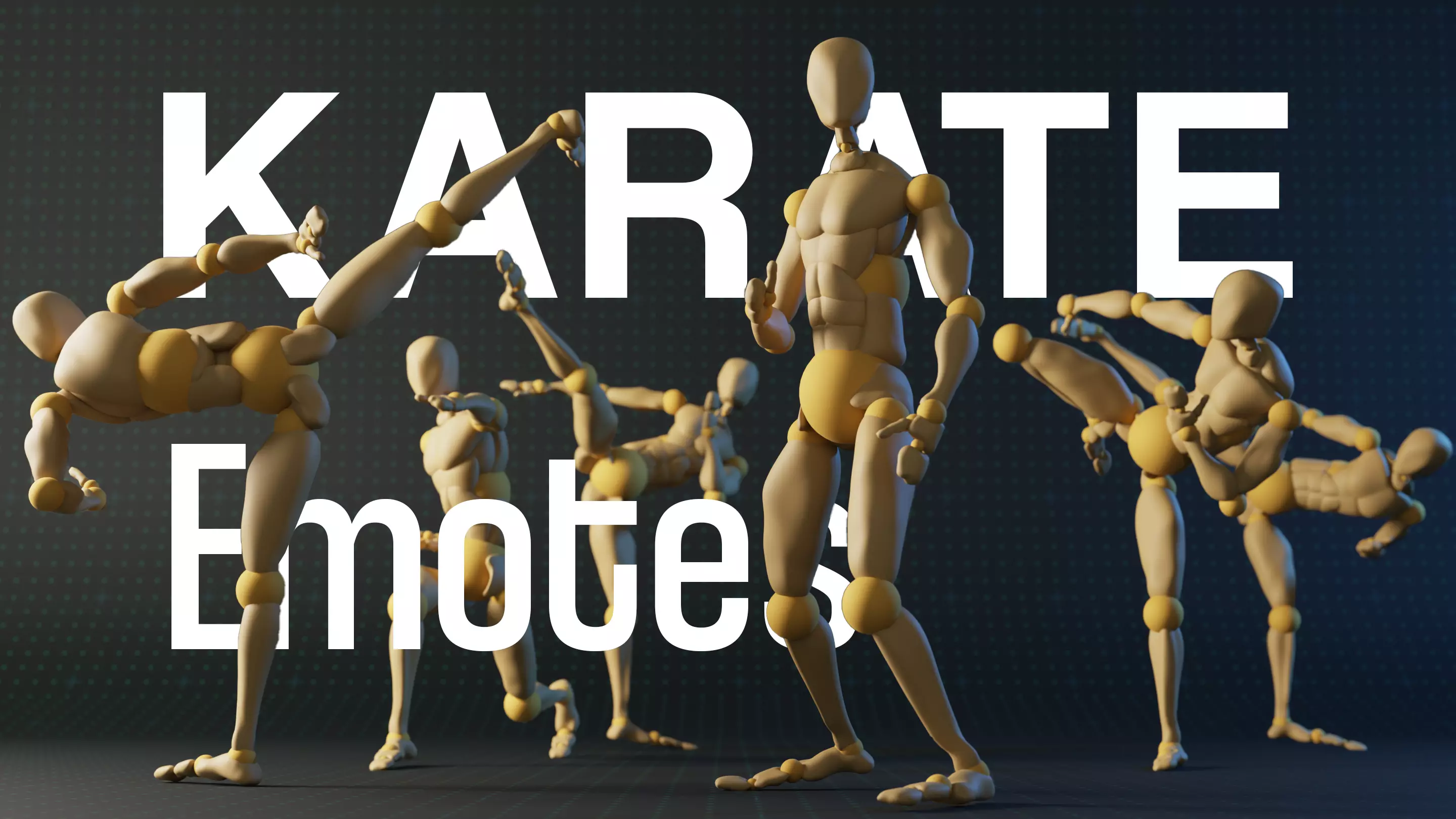 Karate Fight Emotes Mocap Motion Capture Animation Collection Low-poly 3D model
