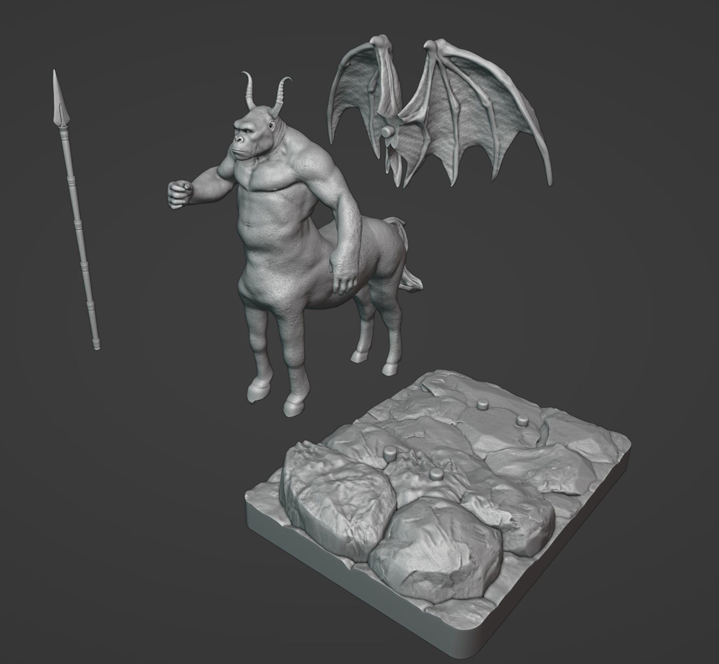 Gorilla Centaur Demon 3D print model_2