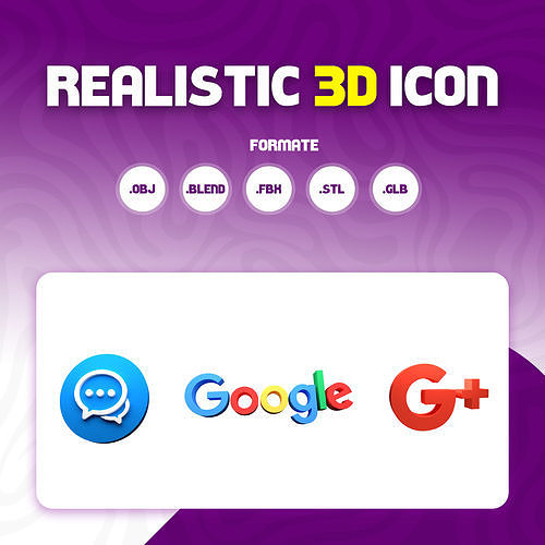 3d Rendering Social Media Icon  Free 3D model