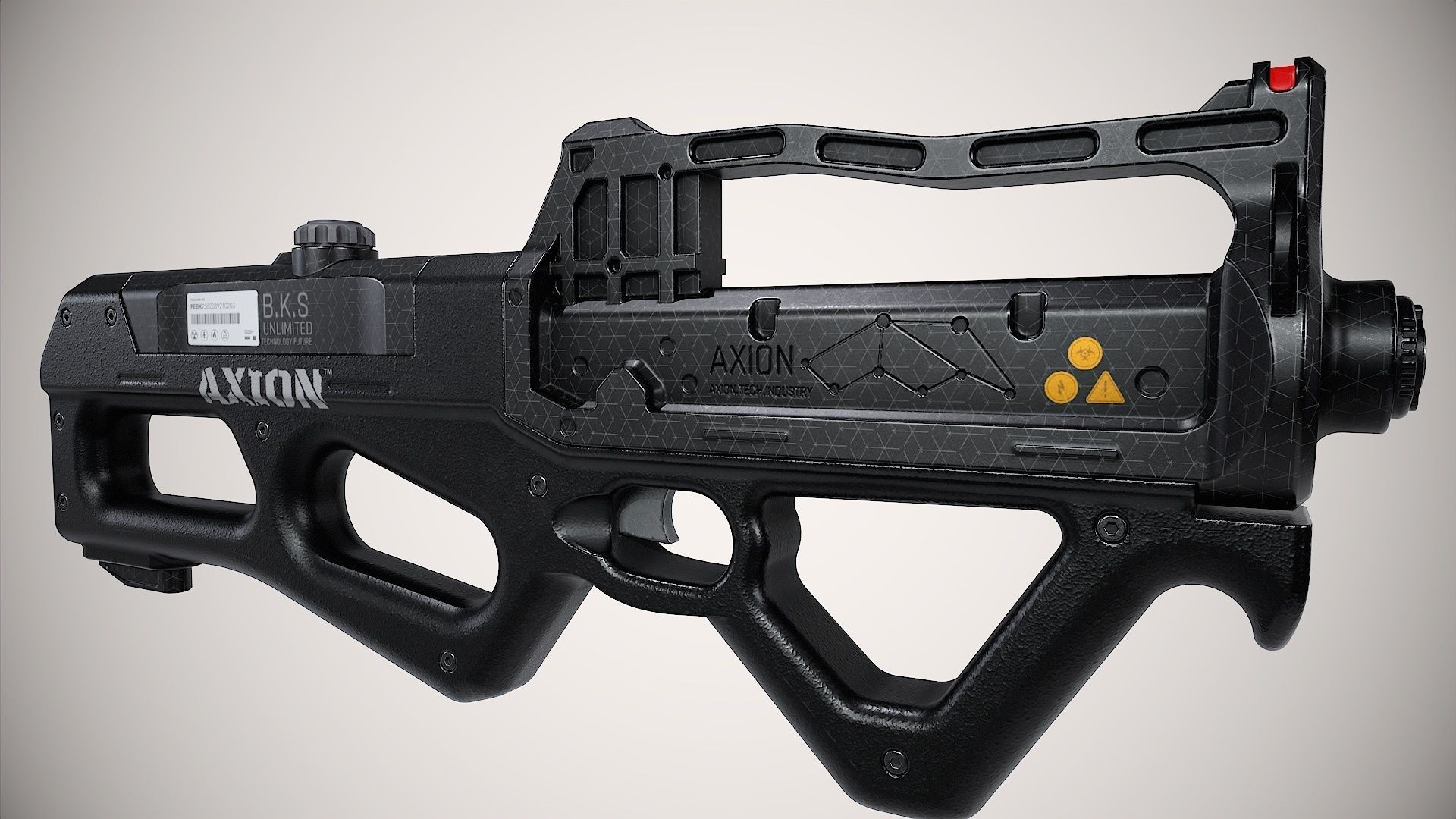 Gun-Sci-Fi-Axion Low-poly 3D model_6