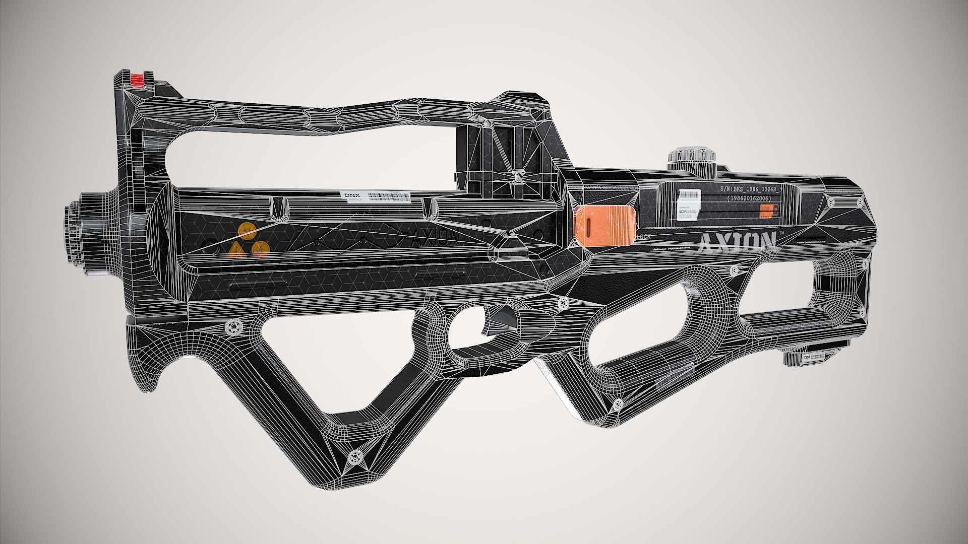 Gun-Sci-Fi-Axion Low-poly 3D model_11