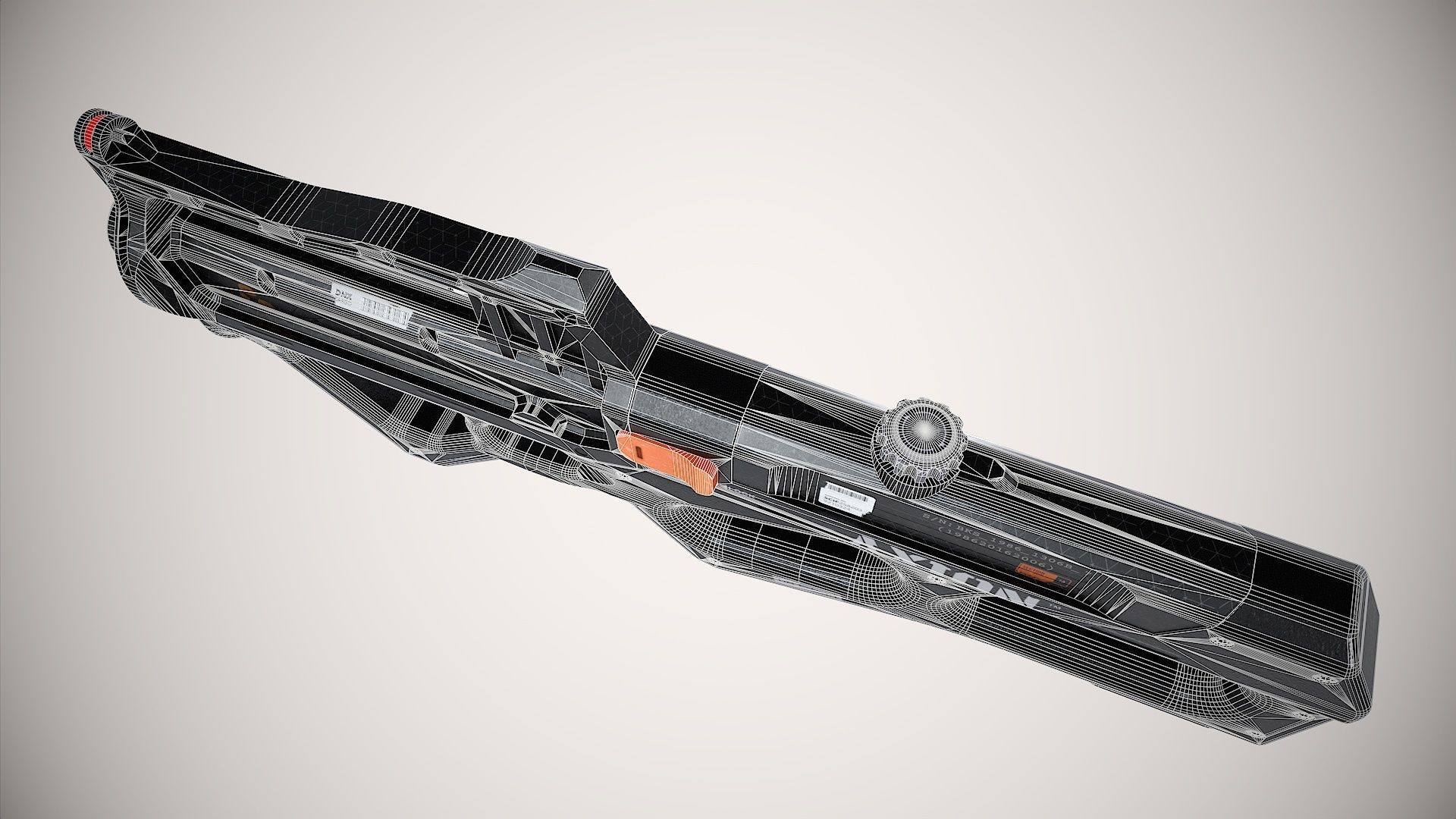 Gun-Sci-Fi-Axion Low-poly 3D model_13