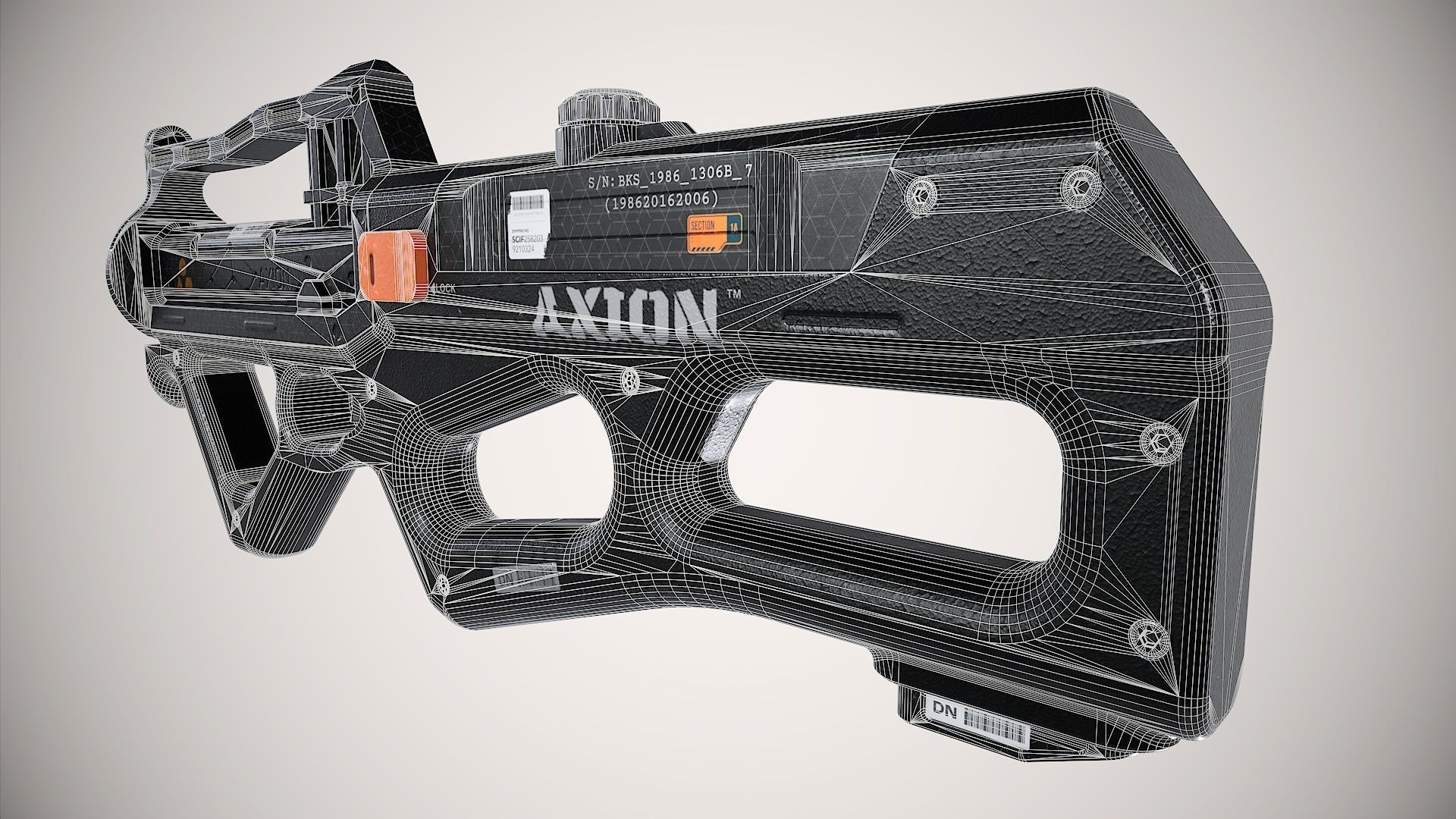 Gun-Sci-Fi-Axion Low-poly 3D model_12
