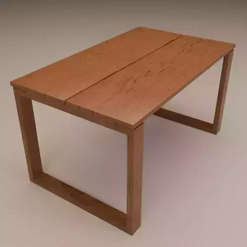LowPoly Wooden Table GameReady Furniture Asset