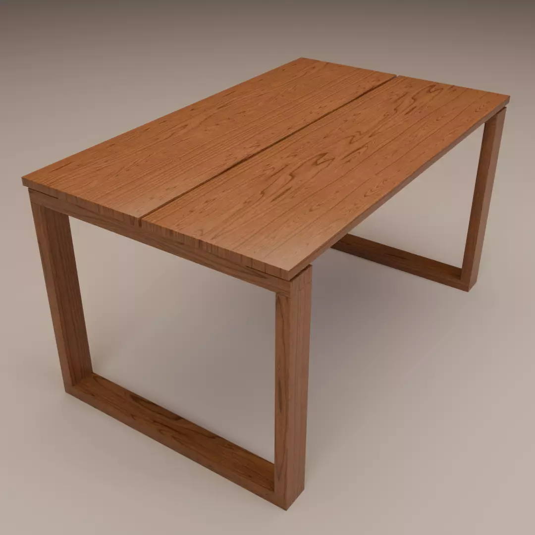 LowPoly Wooden Table GameReady Furniture Asset Low-poly 3D model_0