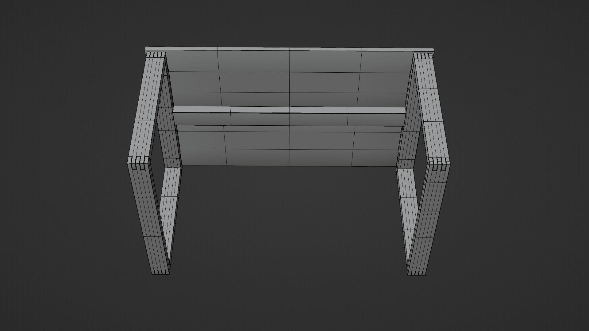 LowPoly Wooden Table GameReady Furniture Asset Low-poly 3D model_6