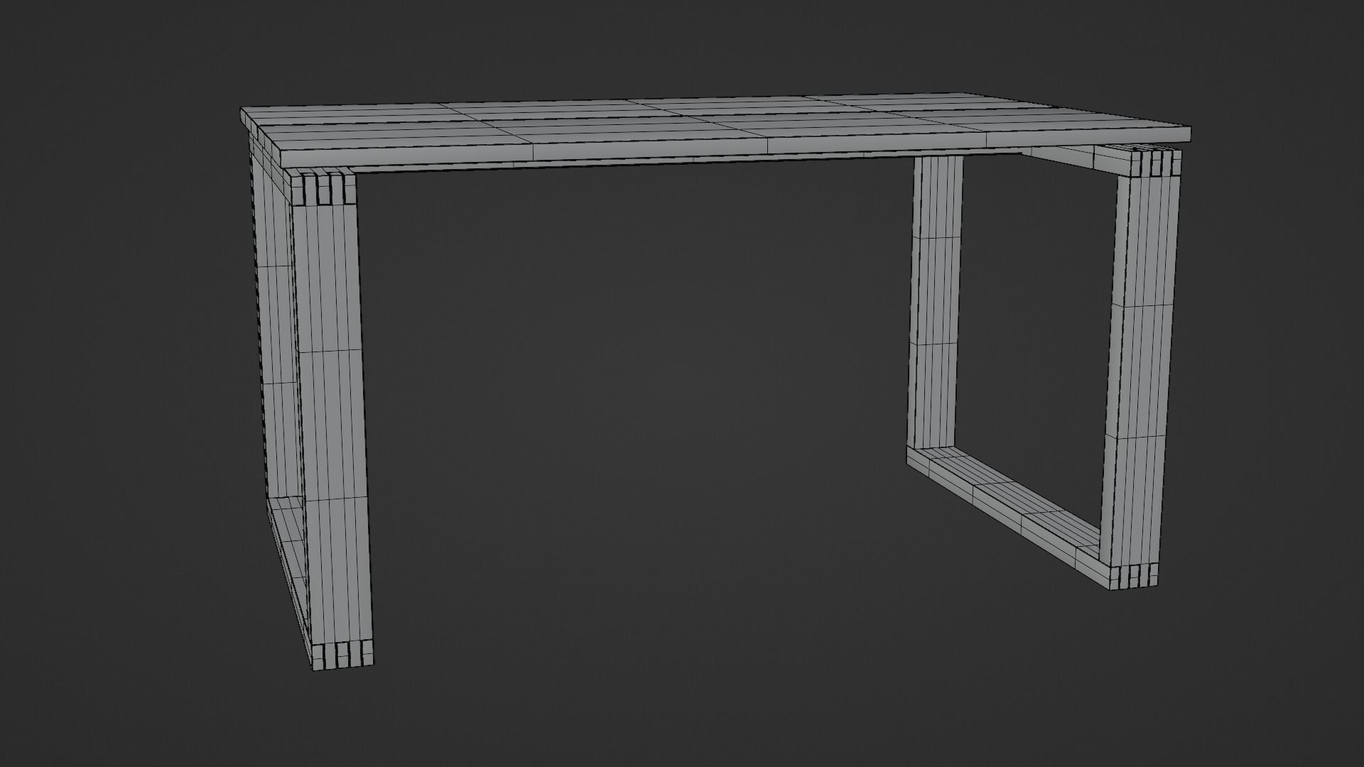 LowPoly Wooden Table GameReady Furniture Asset Low-poly 3D model_5