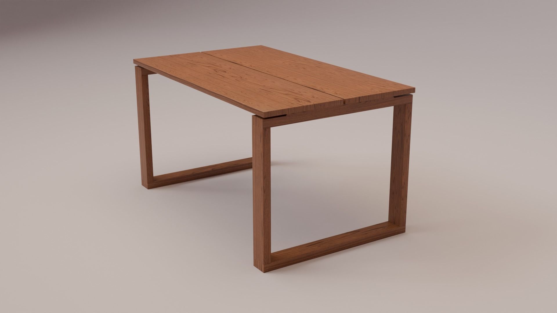 LowPoly Wooden Table GameReady Furniture Asset Low-poly 3D model_3