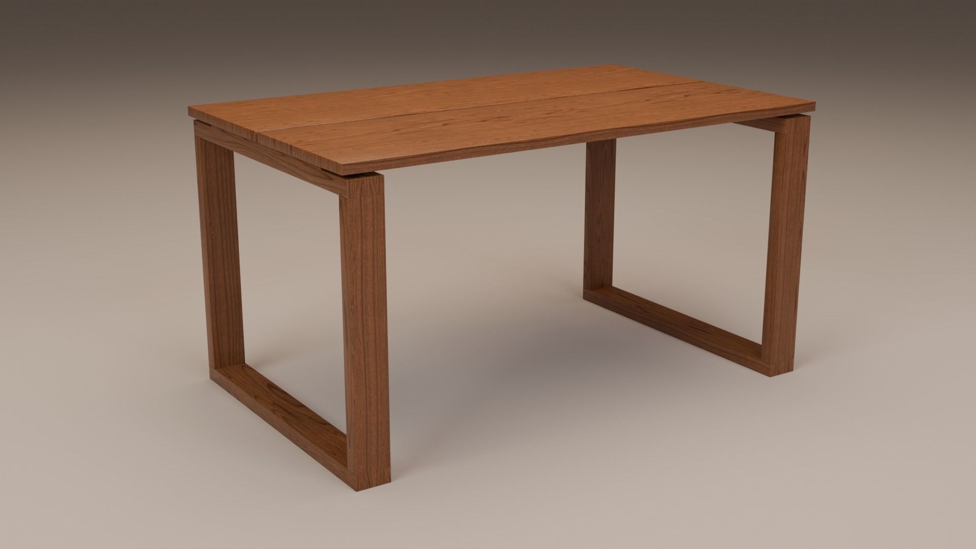 LowPoly Wooden Table GameReady Furniture Asset Low-poly 3D model_1