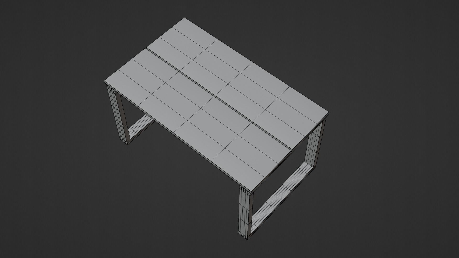 LowPoly Wooden Table GameReady Furniture Asset Low-poly 3D model_7
