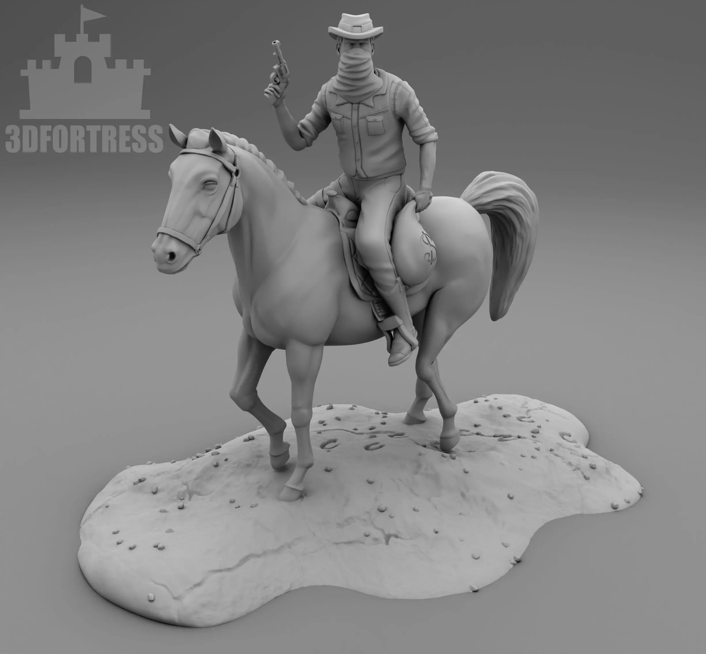 BanditHorseRider 3D print model_0