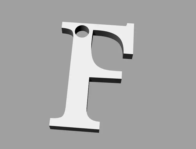F medal Free 3D model_0