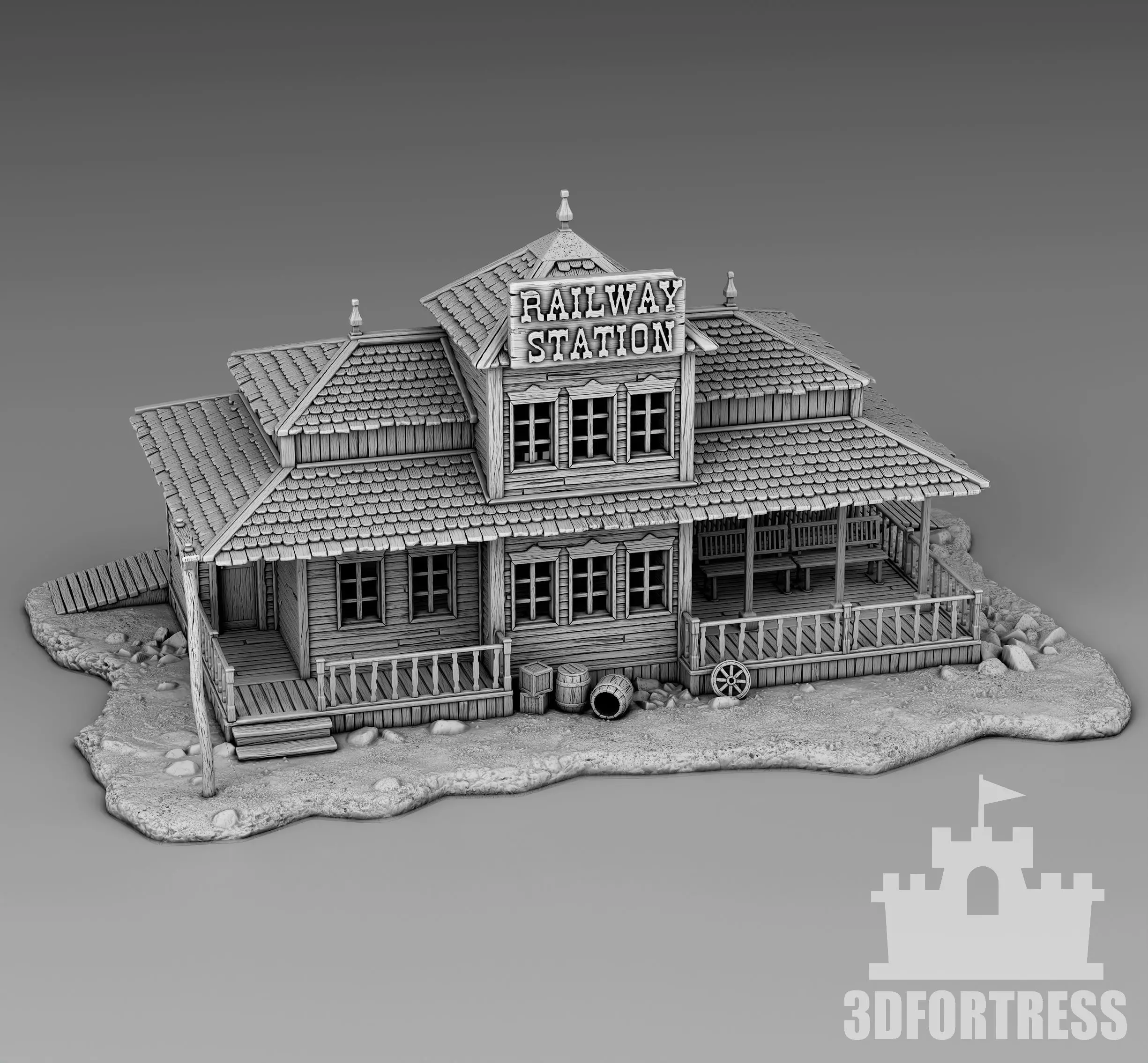 railway-station 3D print model