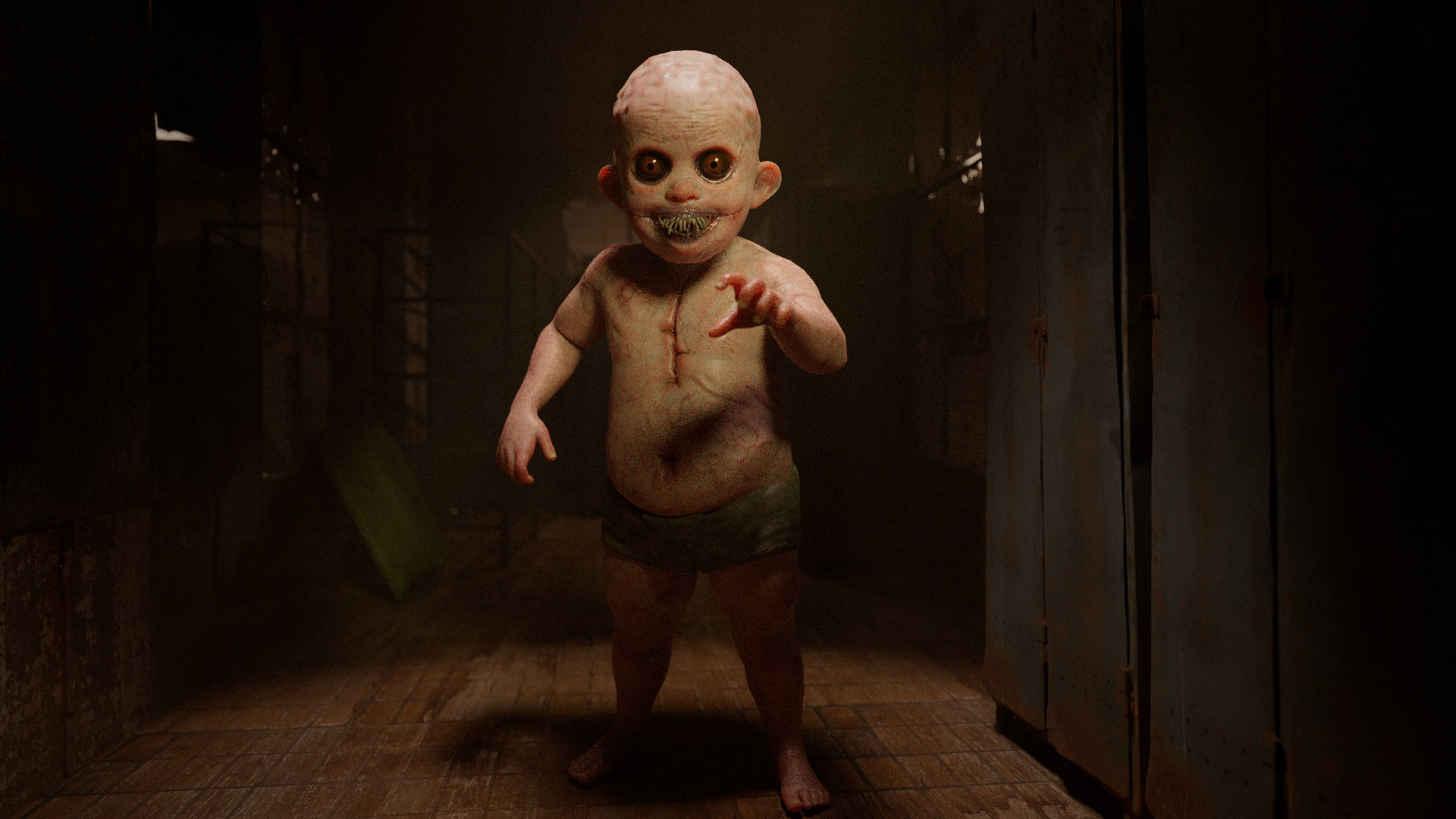 The Scary Baby game character for Horror and Fantasy games Low-poly 3D model_5