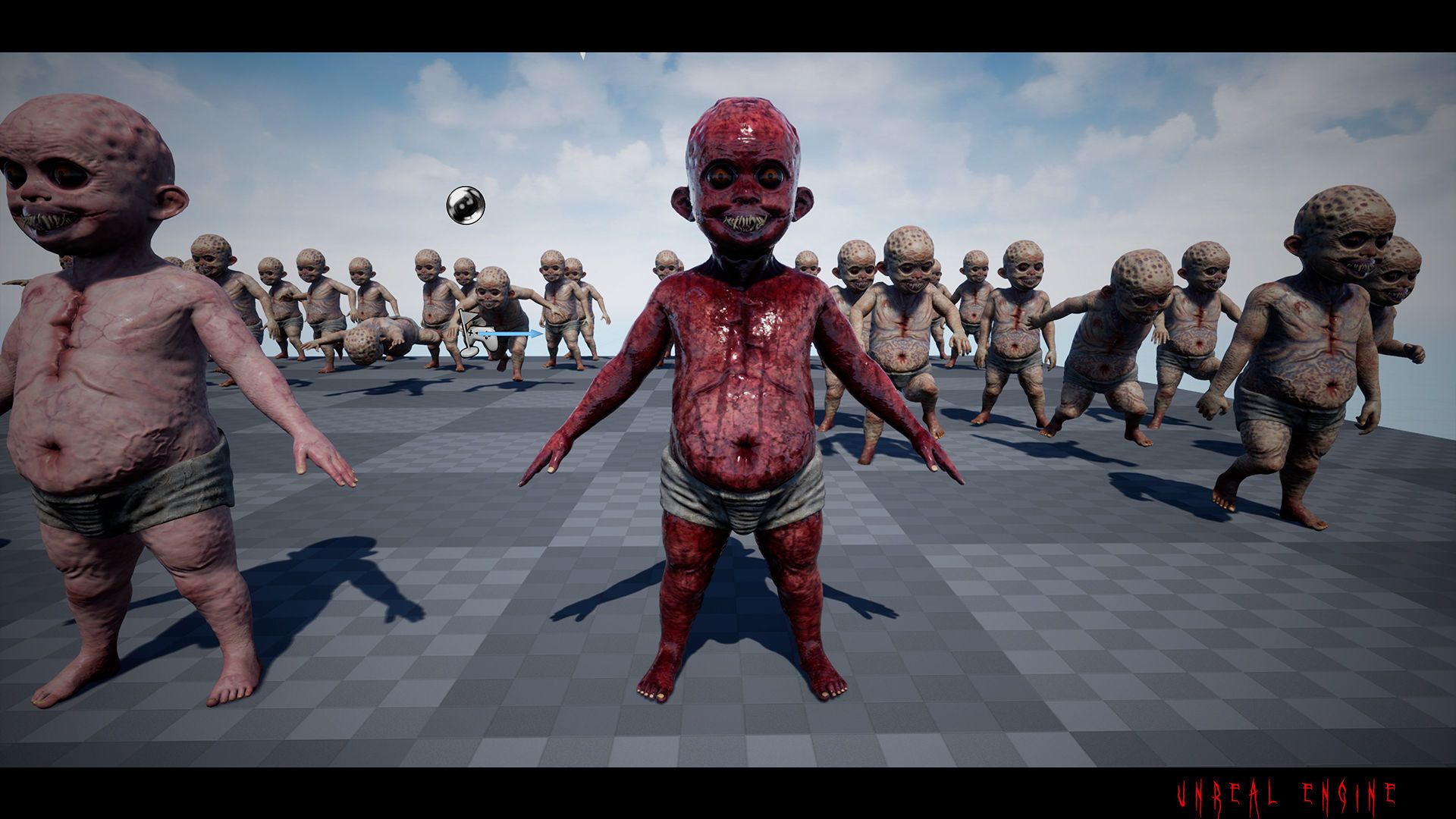 The Scary Baby game character for Horror and Fantasy games Low-poly 3D model_14