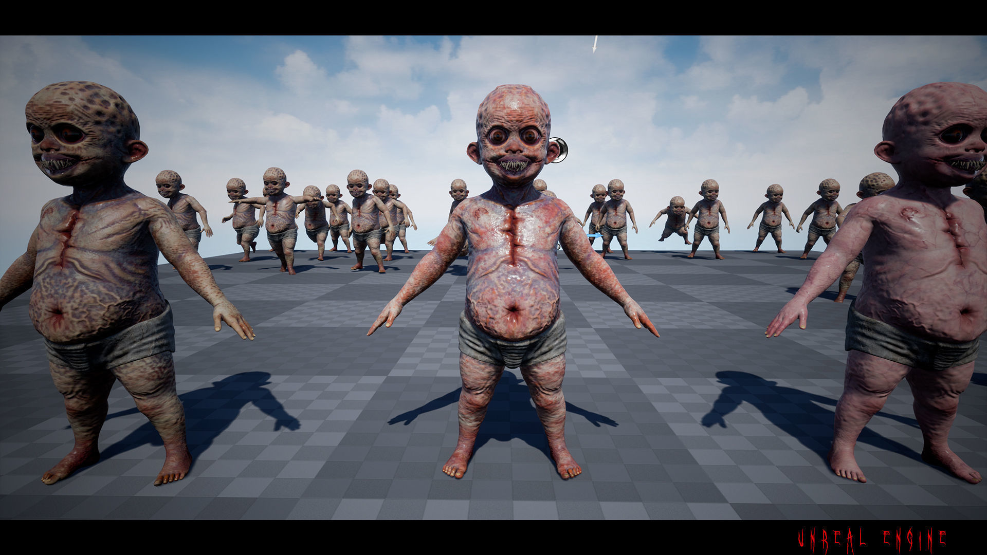 The Scary Baby game character for Horror and Fantasy games Low-poly 3D model_12