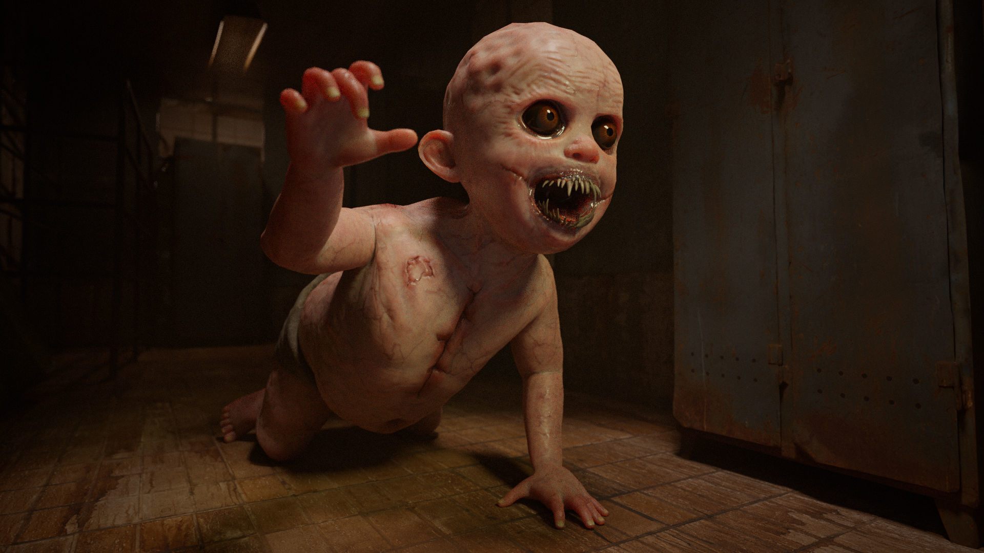 The Scary Baby game character for Horror and Fantasy games Low-poly 3D model_10