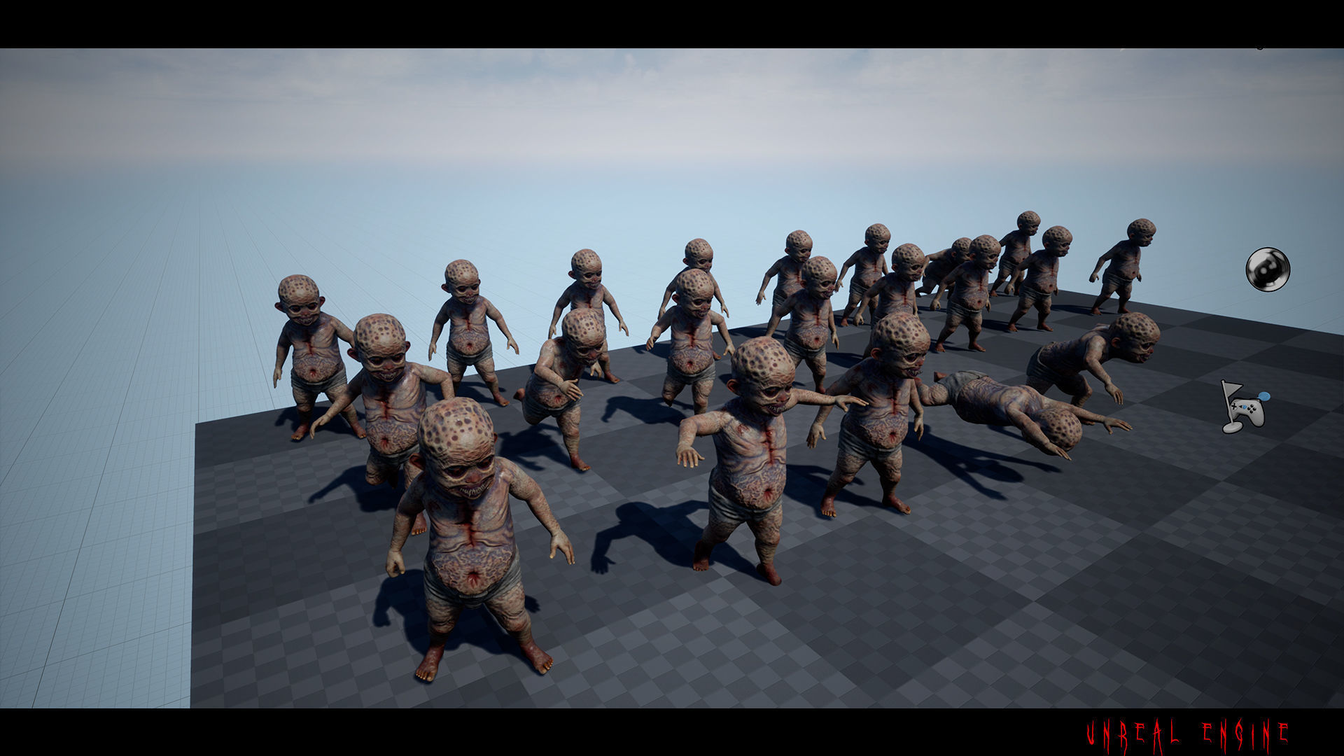 The Scary Baby game character for Horror and Fantasy games Low-poly 3D model_16