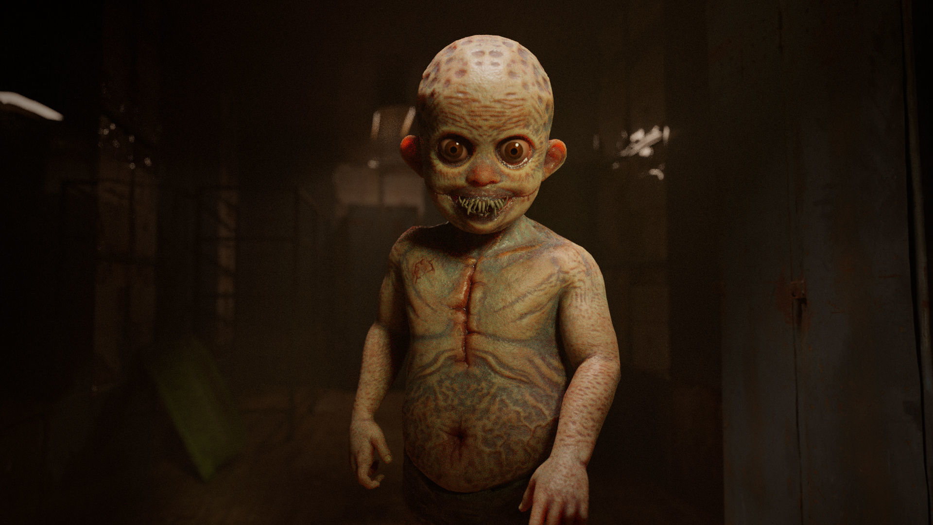 The Scary Baby game character for Horror and Fantasy games Low-poly 3D model_6