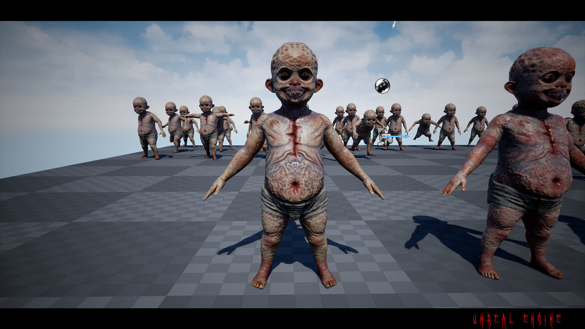 The Scary Baby game character for Horror and Fantasy games Low-poly 3D model_11