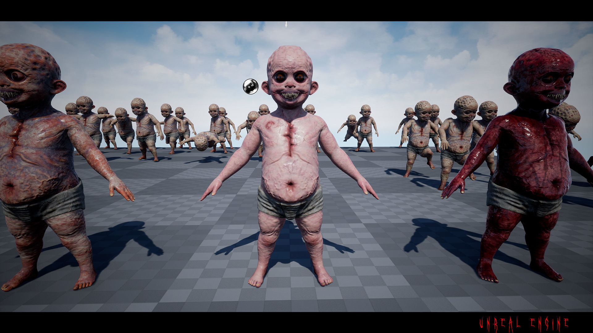 The Scary Baby game character for Horror and Fantasy games Low-poly 3D model_13