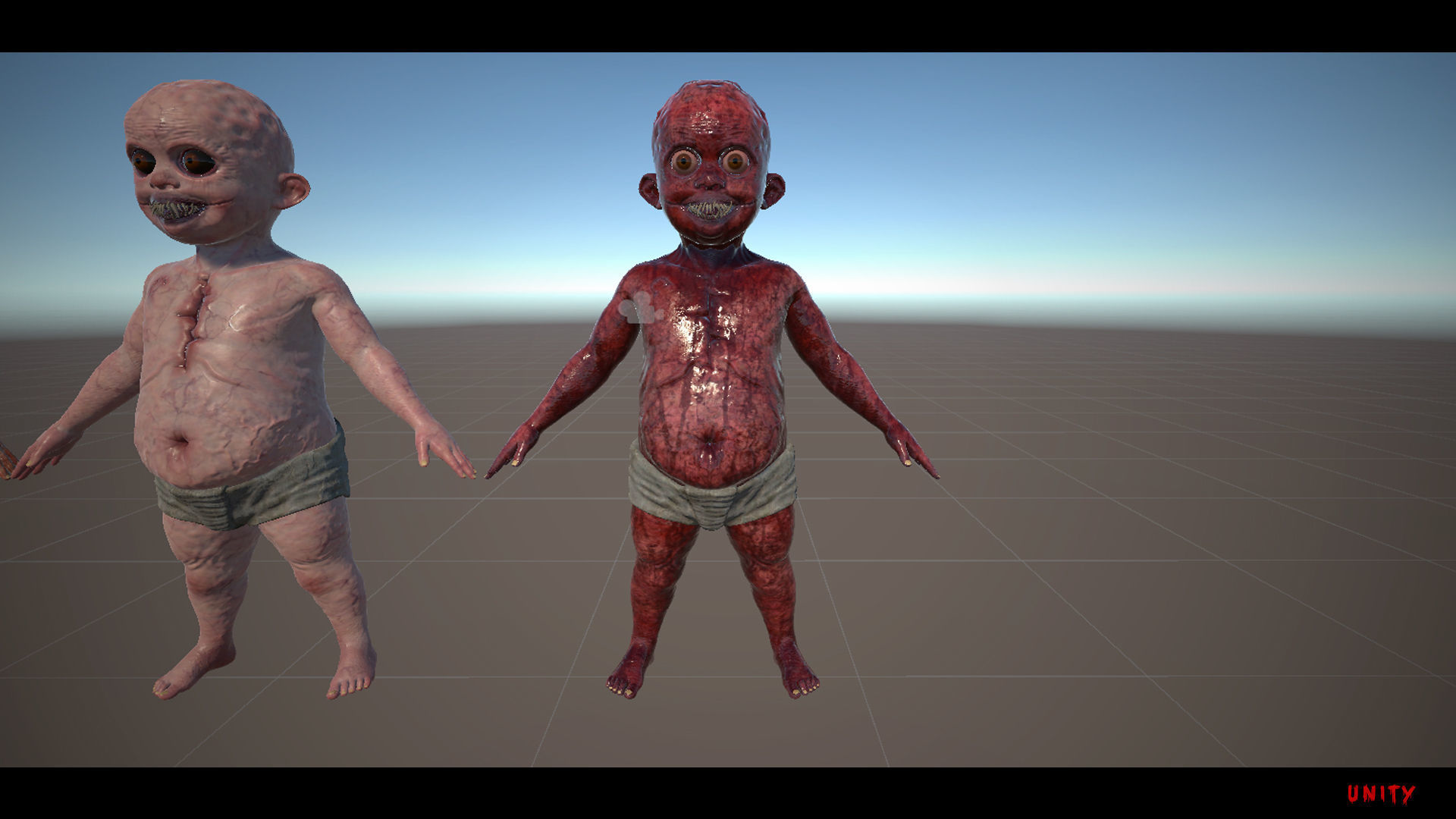 The Scary Baby game character for Horror and Fantasy games Low-poly 3D model_18