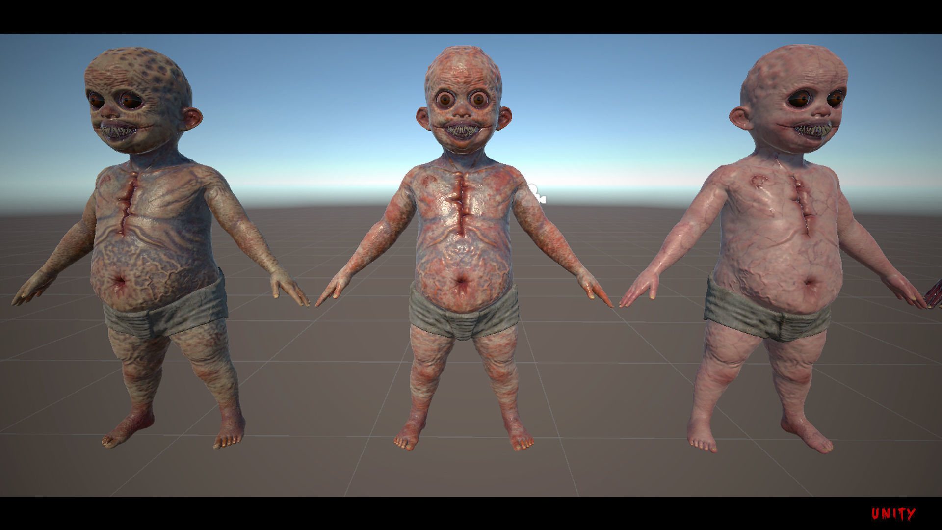 The Scary Baby game character for Horror and Fantasy games Low-poly 3D model_20