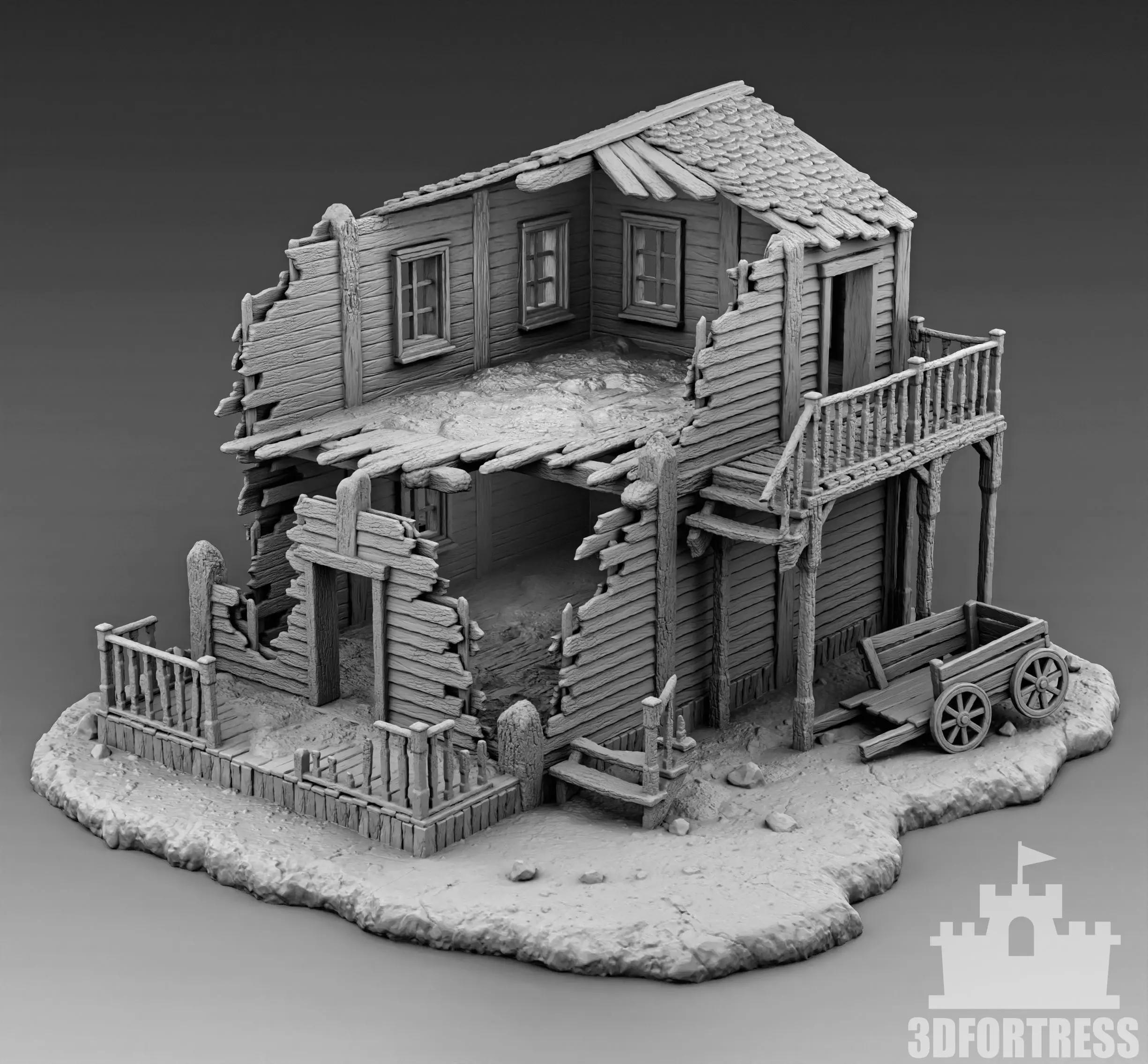 Burned-down-house 3D print model