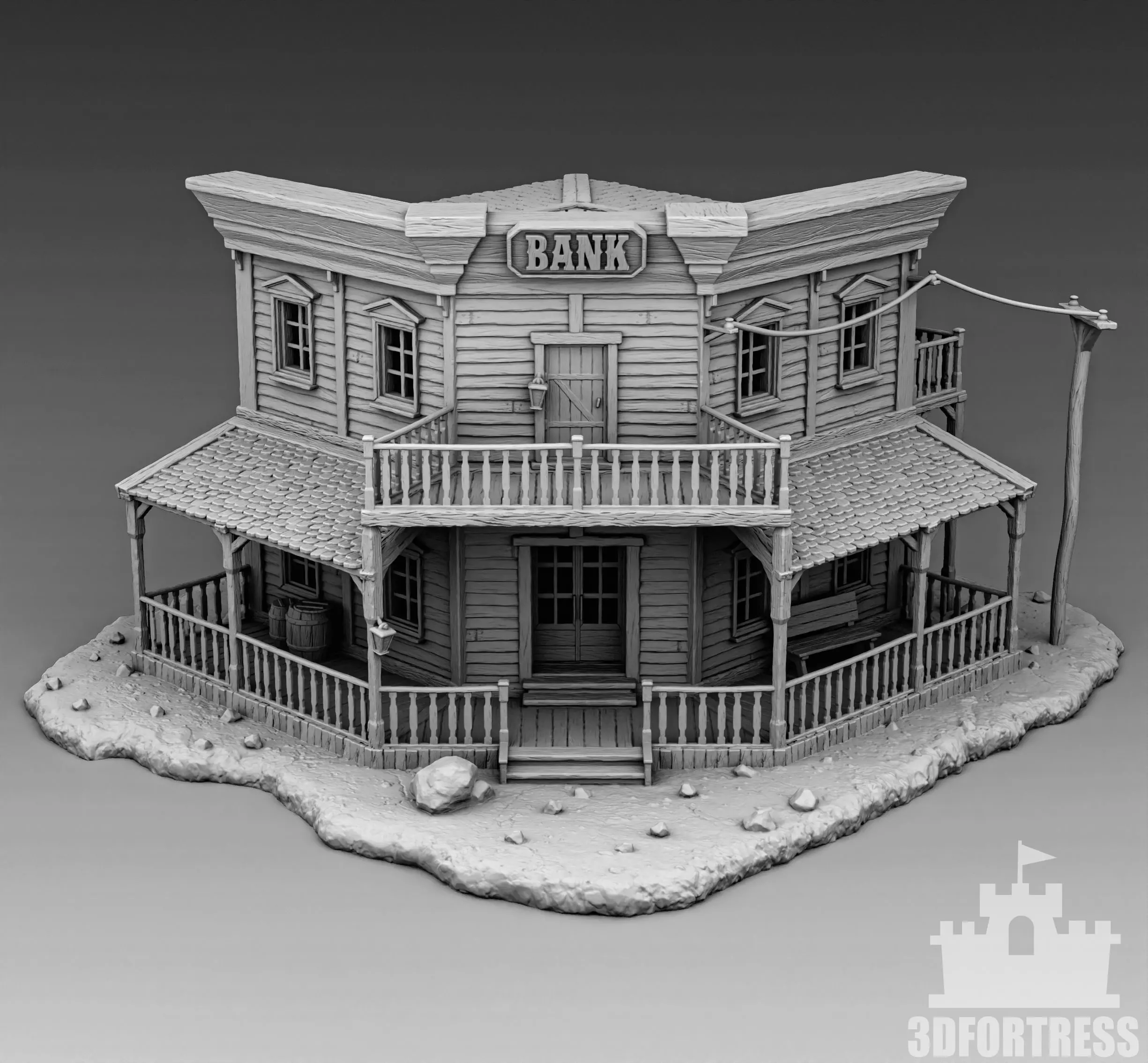 Bank-wild-west 3D print model_0