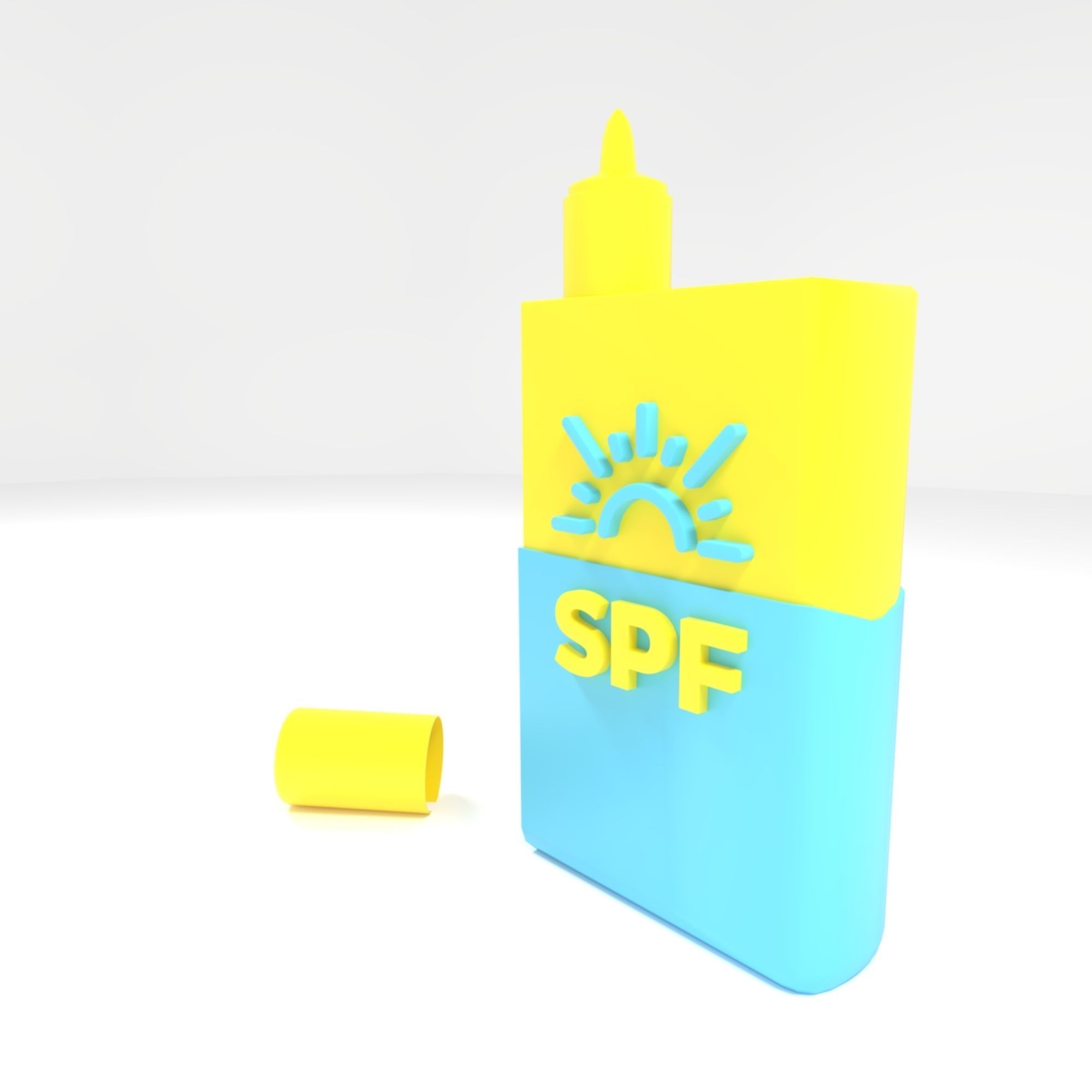 Sun Screen Icon 3D model_2