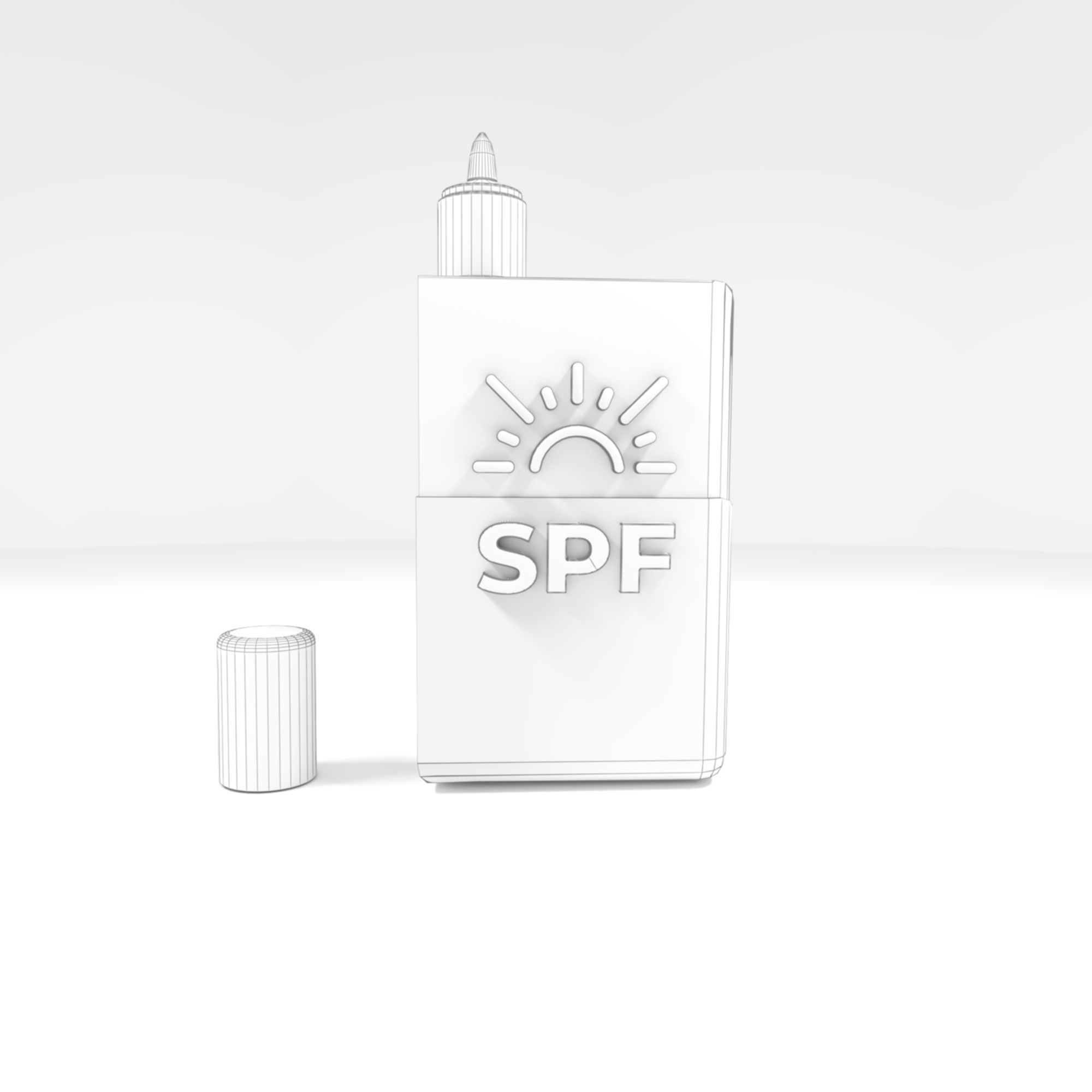 Sun Screen Icon 3D model_4