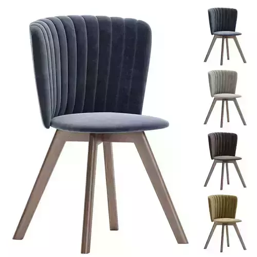 Blue Intercrus chair with brown legs