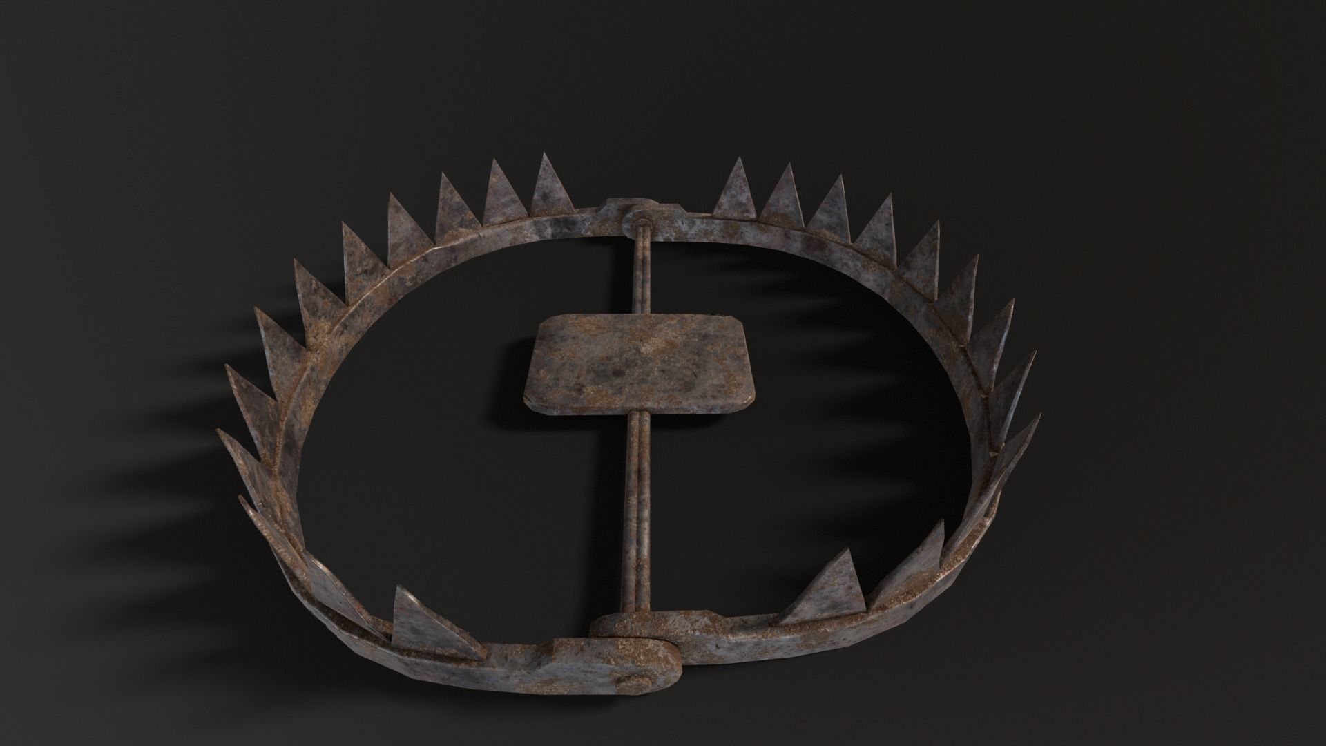 Open Bear Trap Low-poly 3D model_4