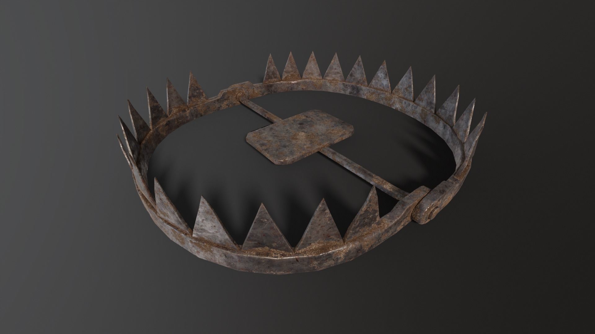 Open Bear Trap Low-poly 3D model_12